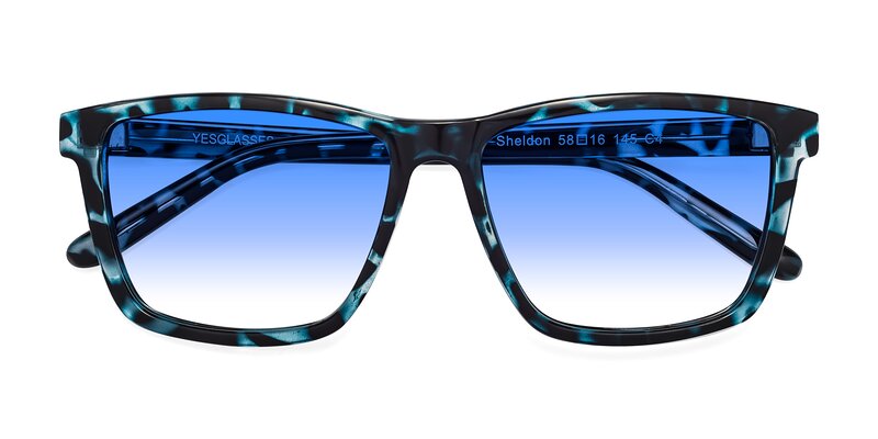 Sheldon - Blue Tortoise Gradient Sunglasses