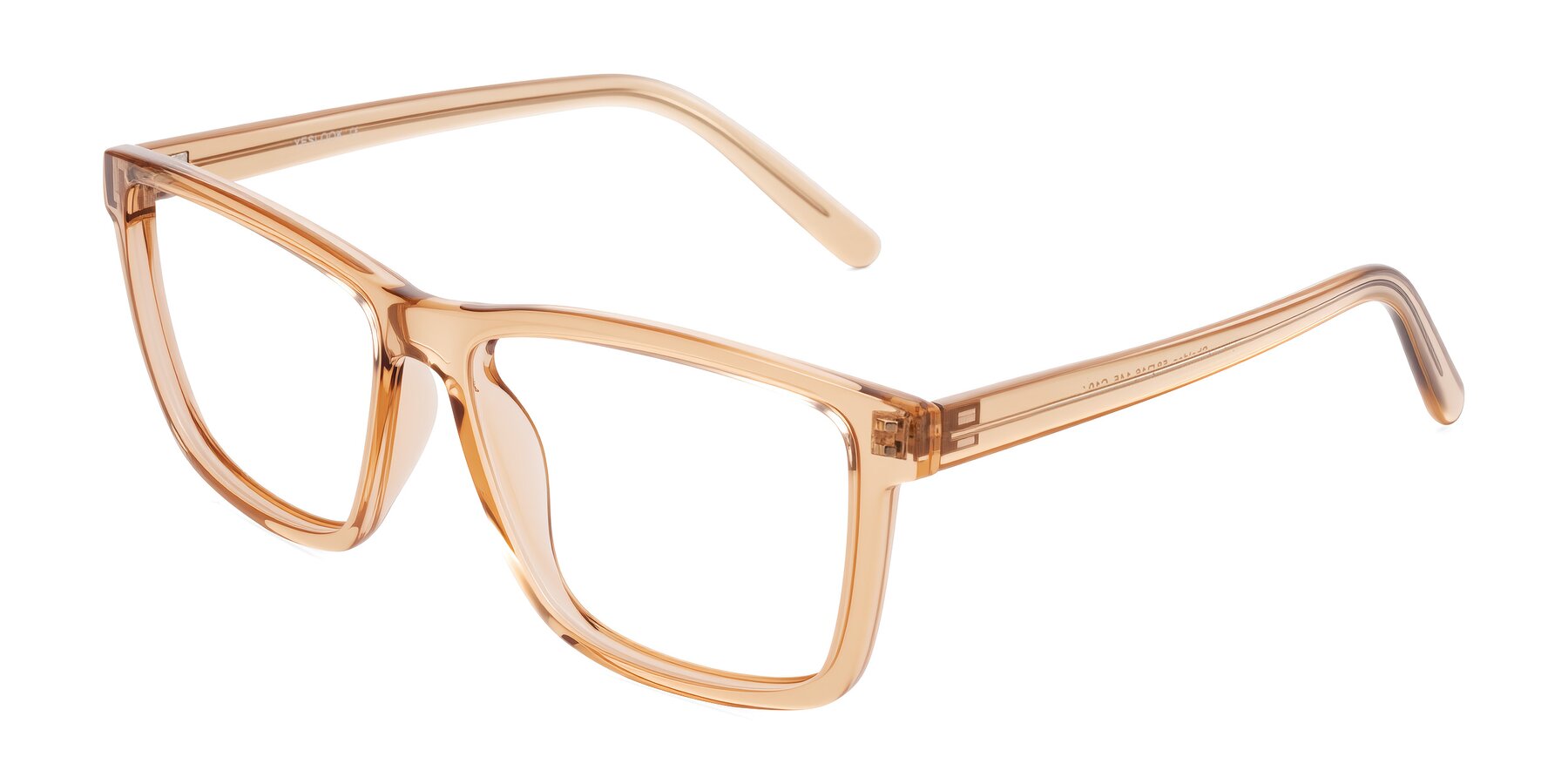 Angle of Sheldon in Amber with Clear Eyeglass Lenses