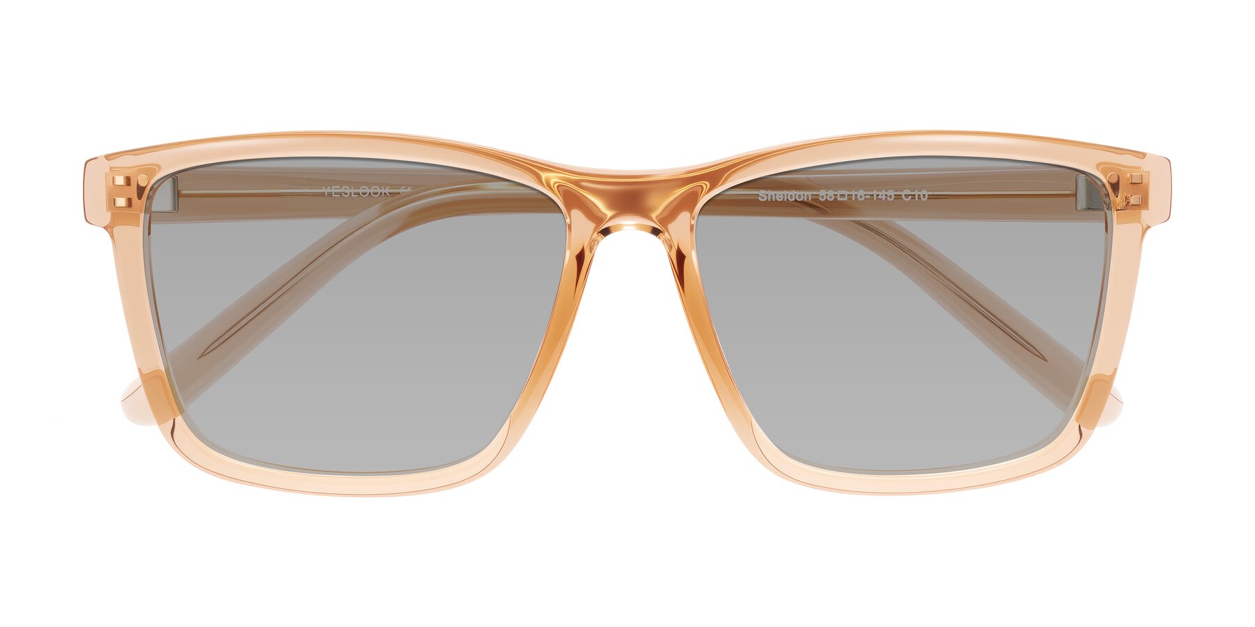 Folded Front of Sheldon in Amber with Light Gray Tinted Lenses