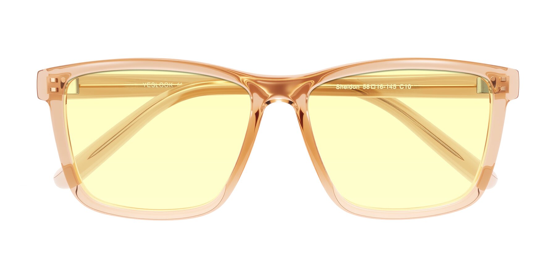 Folded Front of Sheldon in Amber with Light Yellow Tinted Lenses