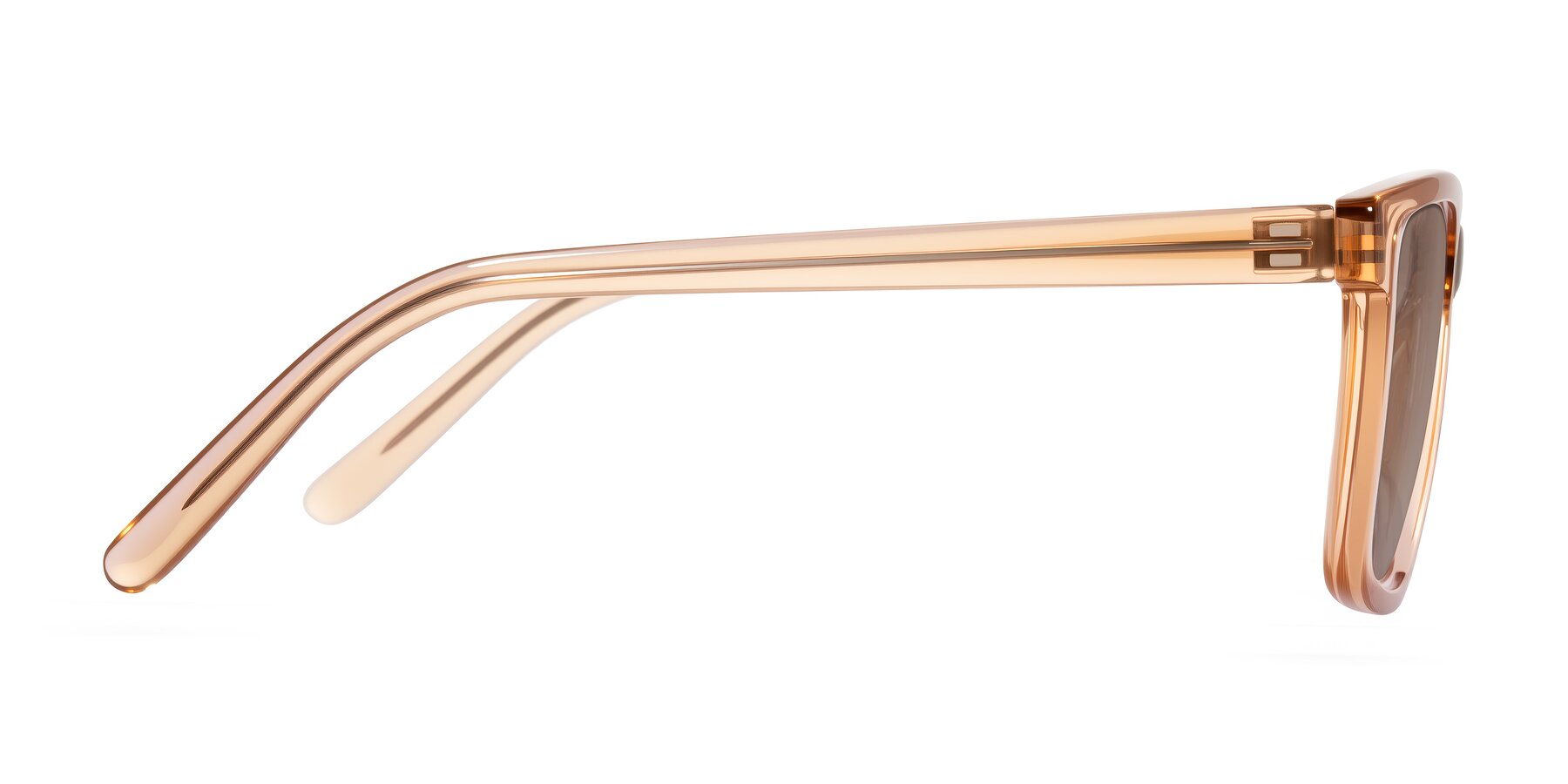 Side of Sheldon in Amber with Medium Brown Tinted Lenses