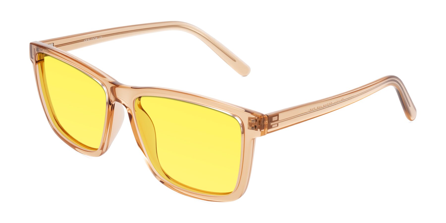 Angle of Sheldon in Amber with Medium Yellow Tinted Lenses