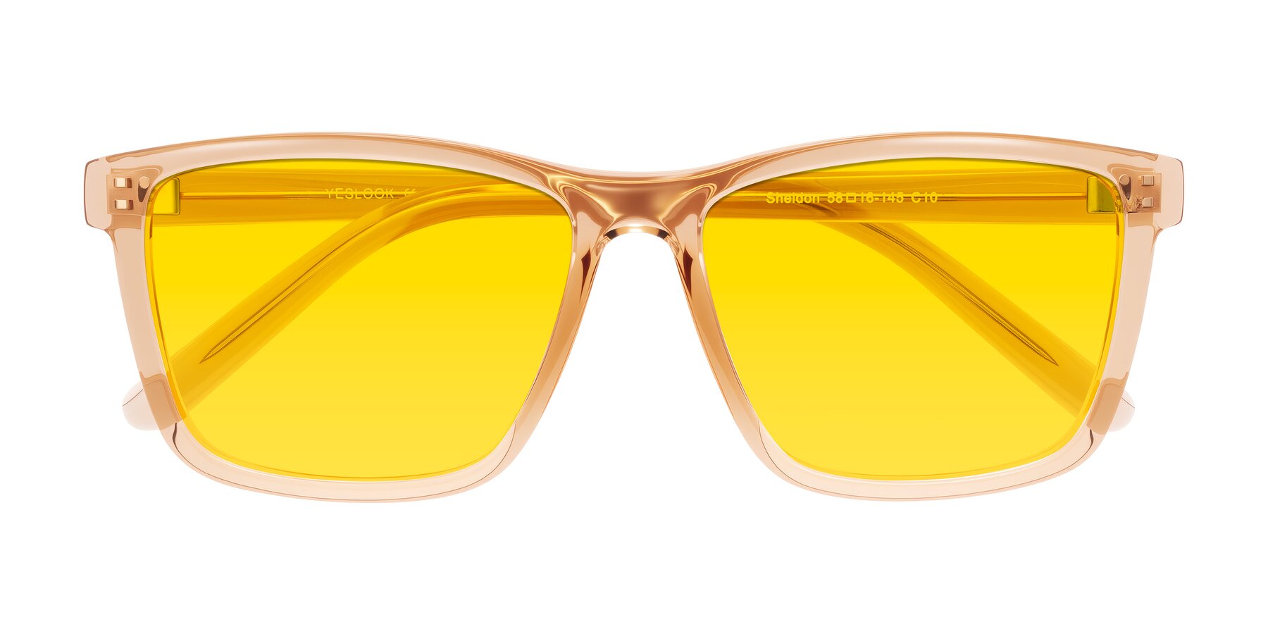 Folded Front of Sheldon in Amber with Yellow Tinted Lenses
