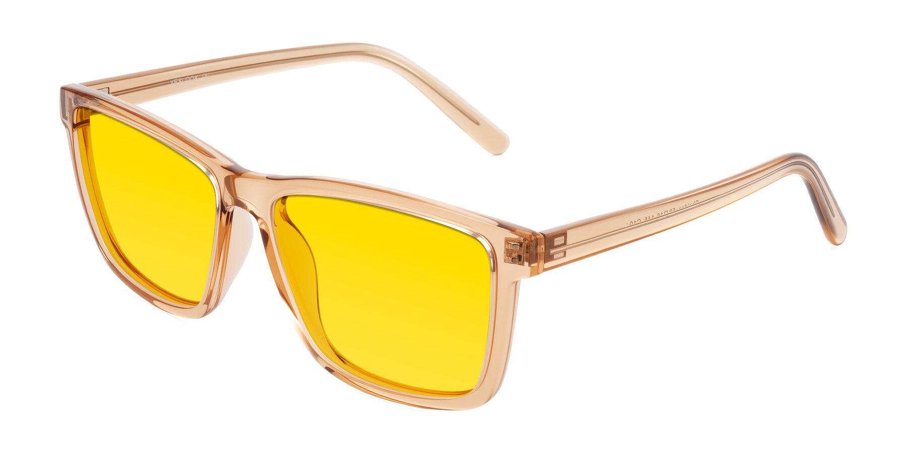 Angle of Sheldon in Amber with Yellow Tinted Lenses