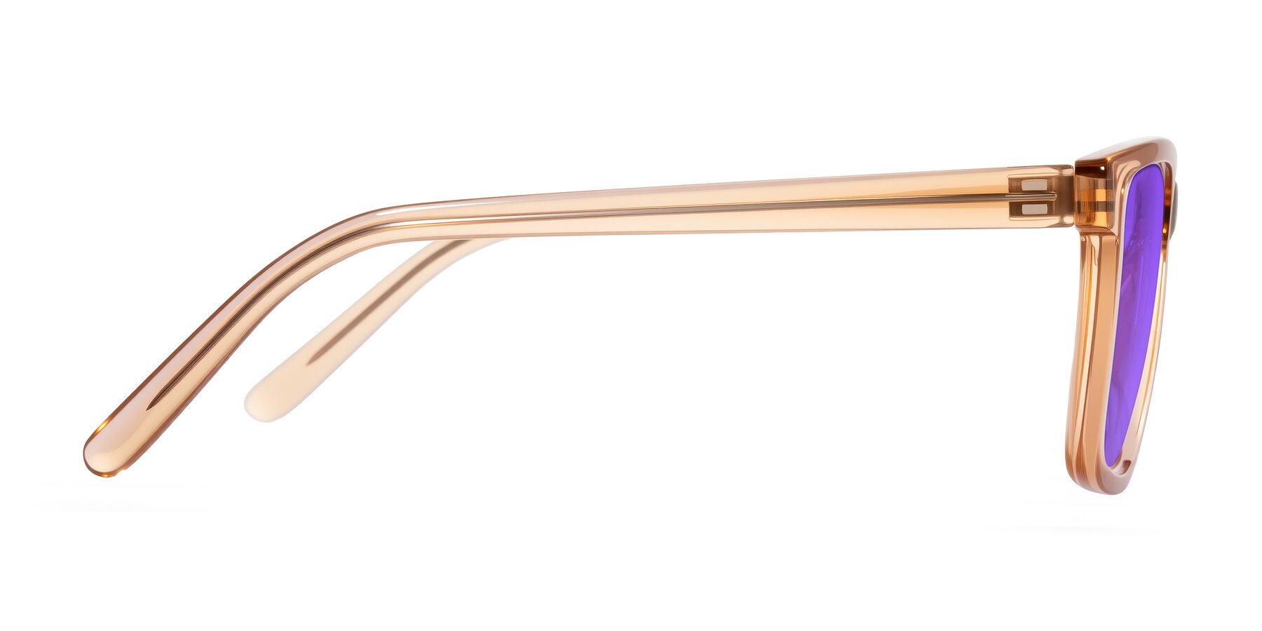 Side of Sheldon in Amber with Purple Tinted Lenses