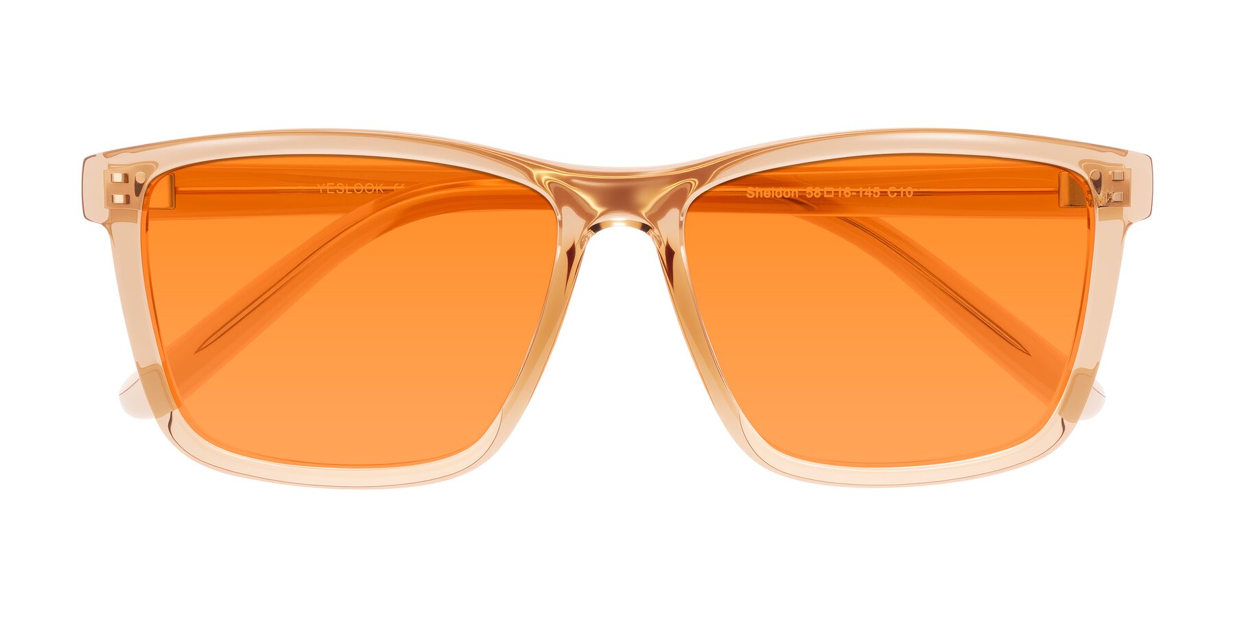 Folded Front of Sheldon in Amber with Orange Tinted Lenses
