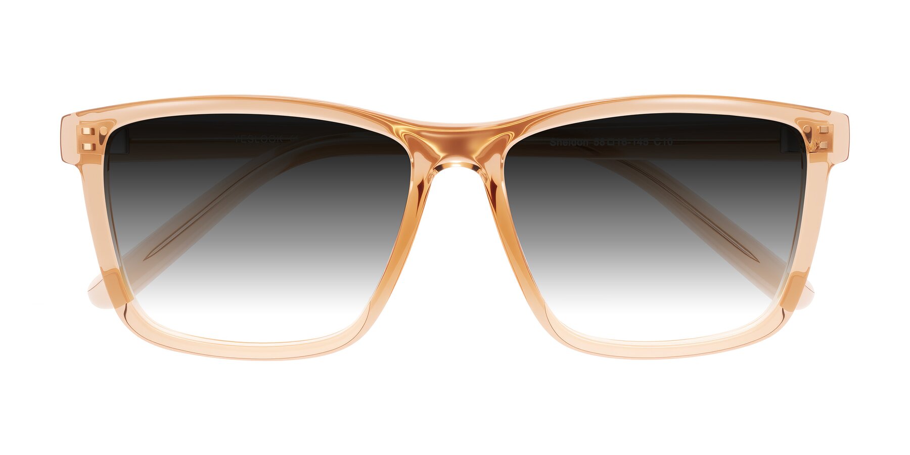 Folded Front of Sheldon in Amber with Gray Gradient Lenses