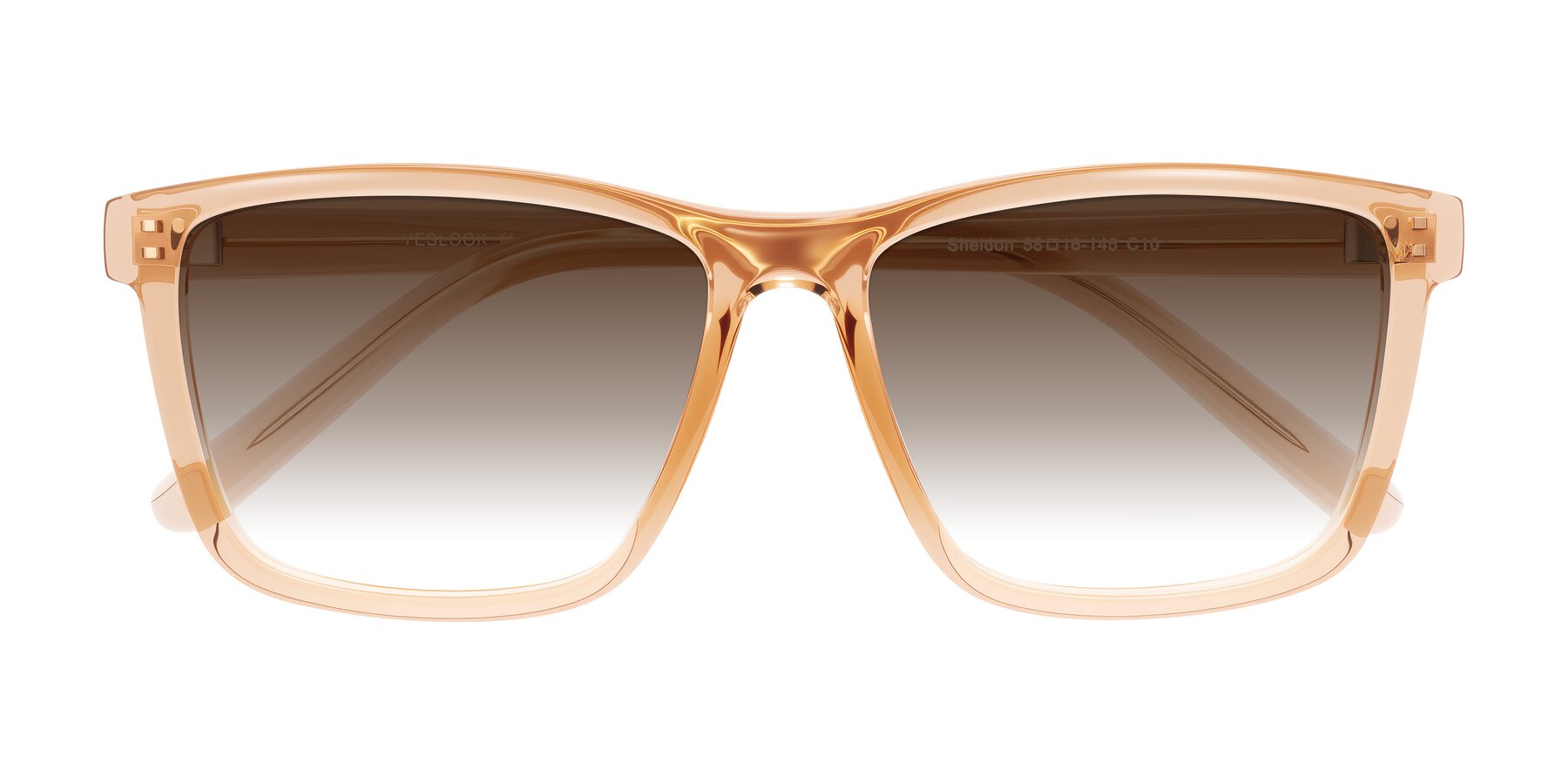 Folded Front of Sheldon in Amber with Brown Gradient Lenses