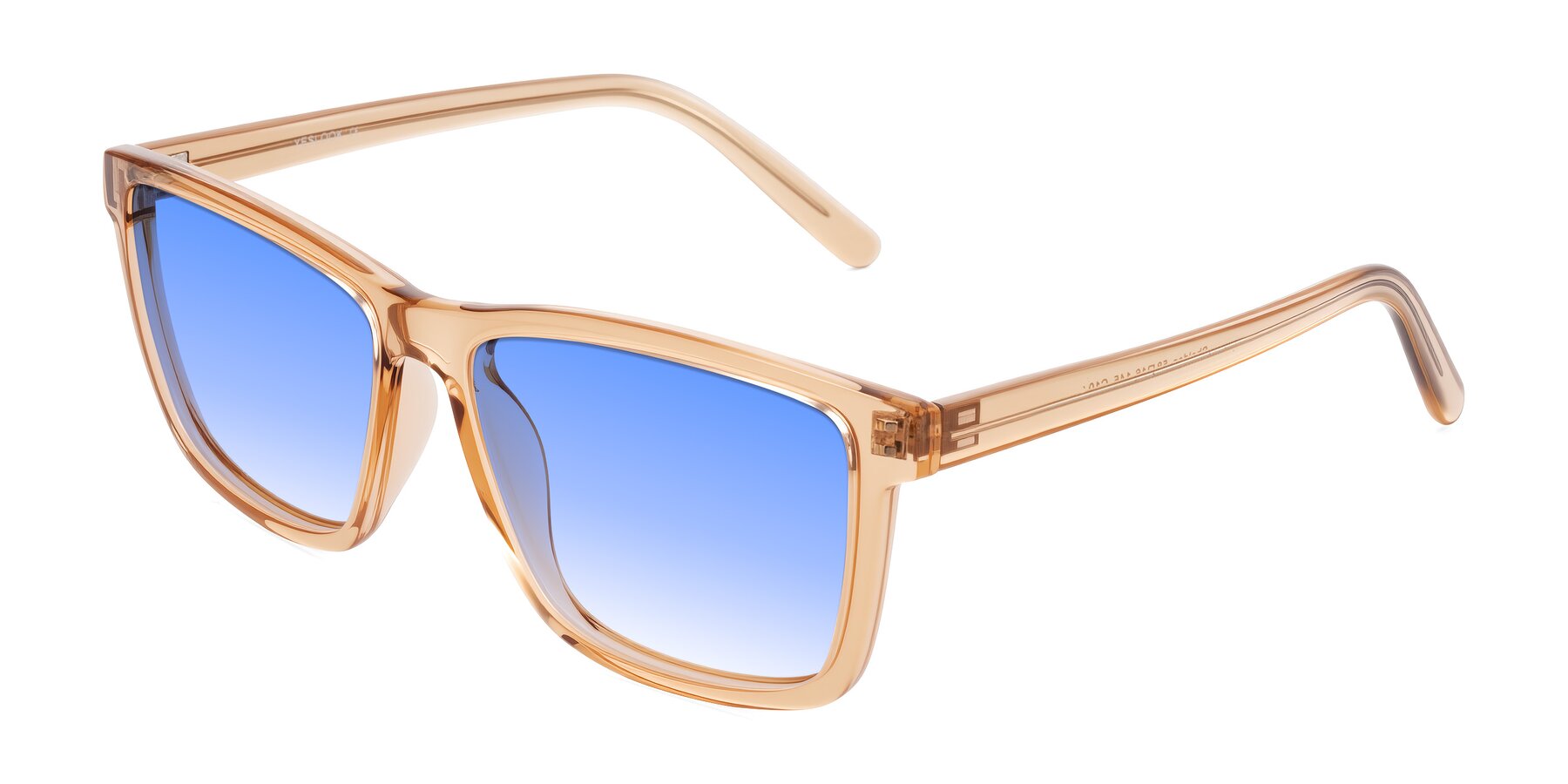 Angle of Sheldon in Amber with Blue Gradient Lenses