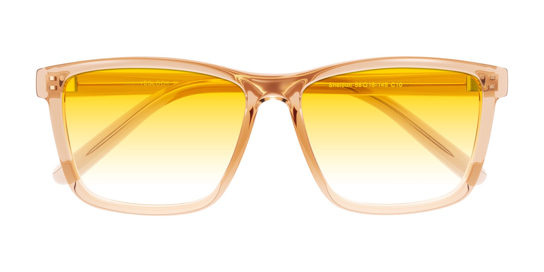 Folded Front of Sheldon in Amber with Yellow Gradient Lenses