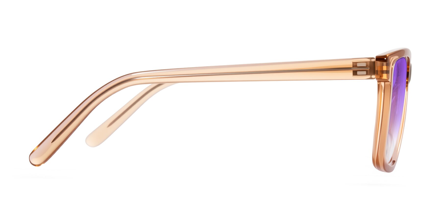 Side of Sheldon in Amber with Purple Gradient Lenses