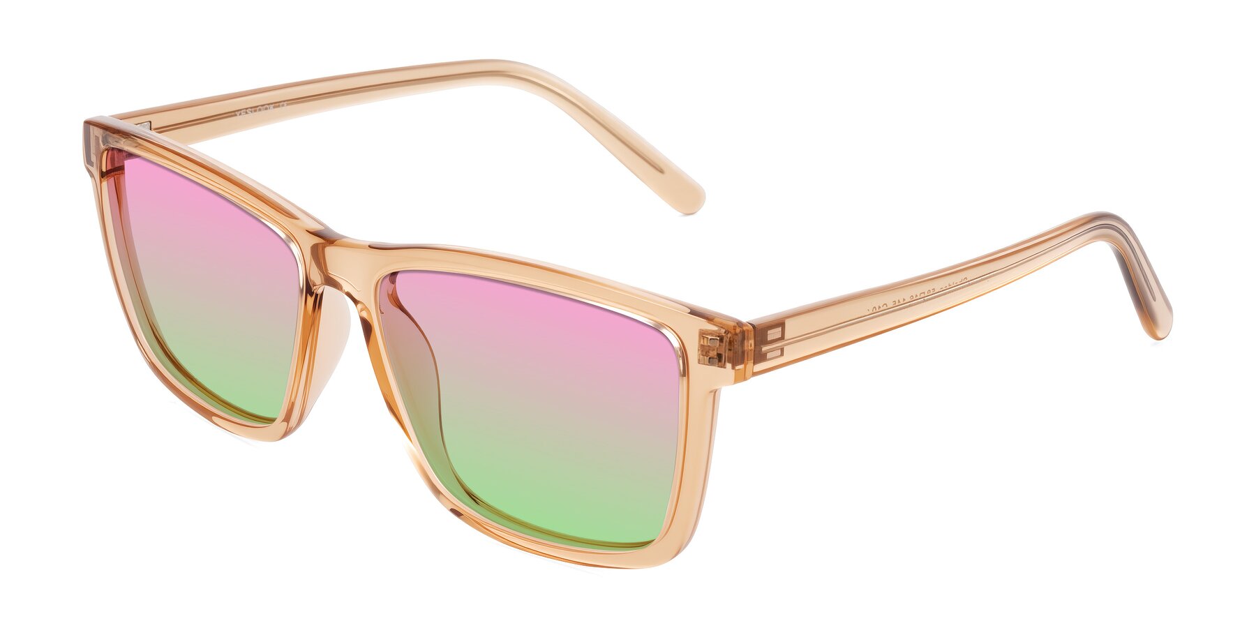 Angle of Sheldon in Amber with Pink / Green Gradient Lenses