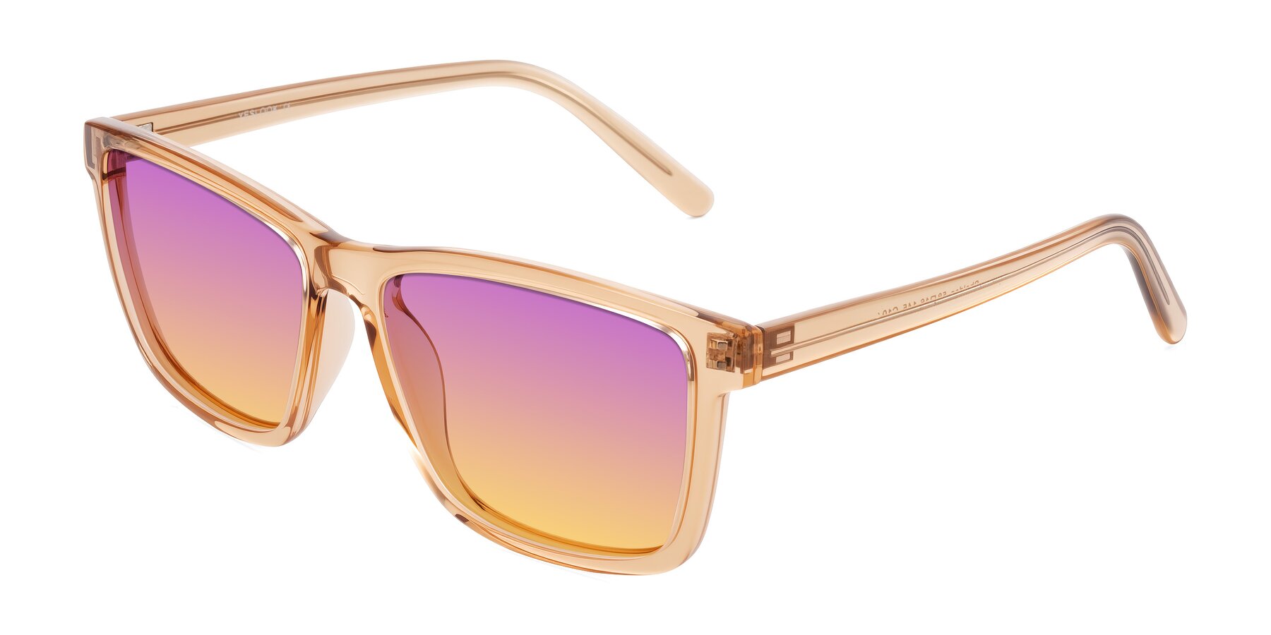 Angle of Sheldon in Amber with Purple / Yellow Gradient Lenses