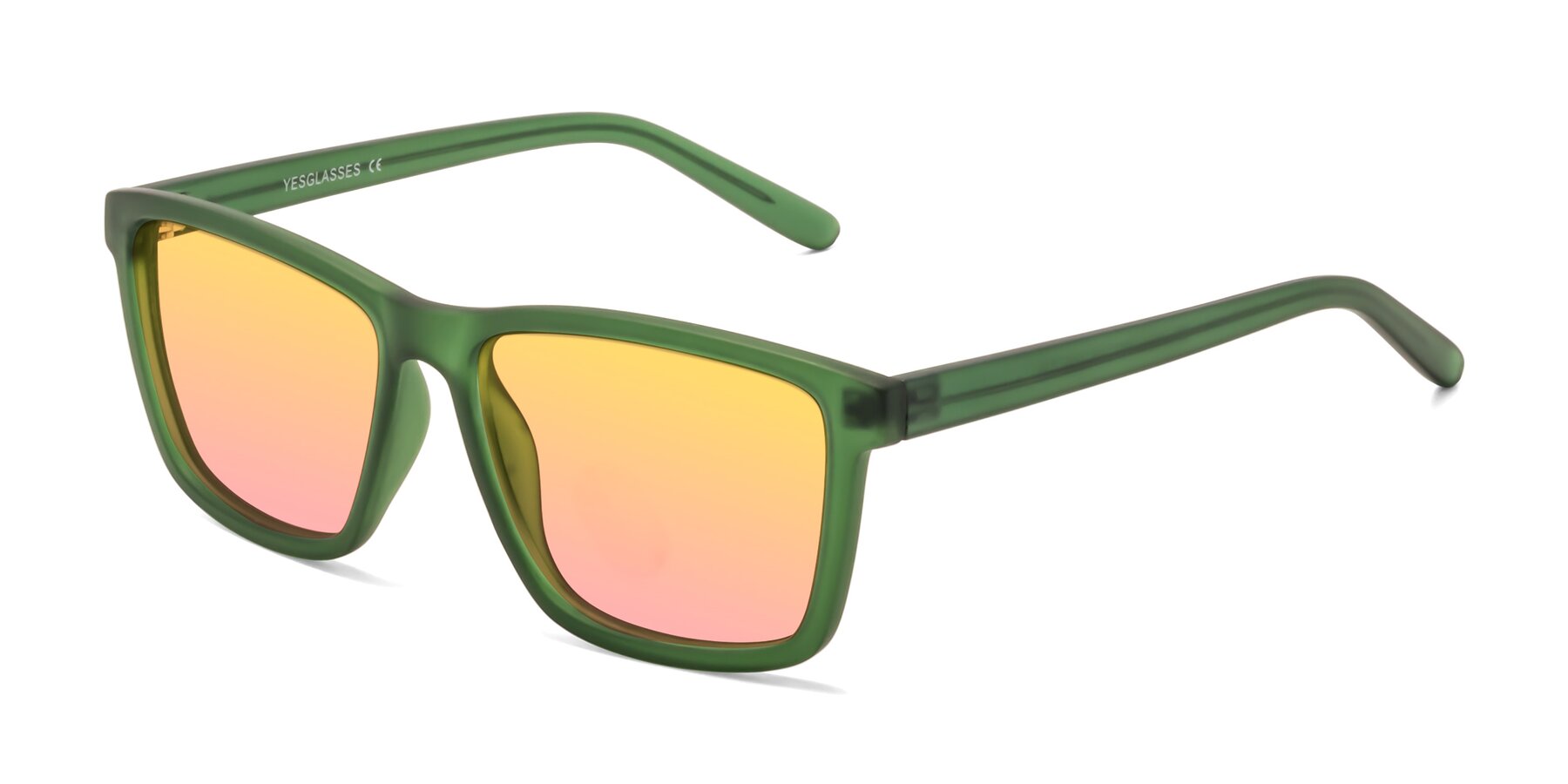 Angle of Sheldon in Green with Yellow / Pink Gradient Lenses