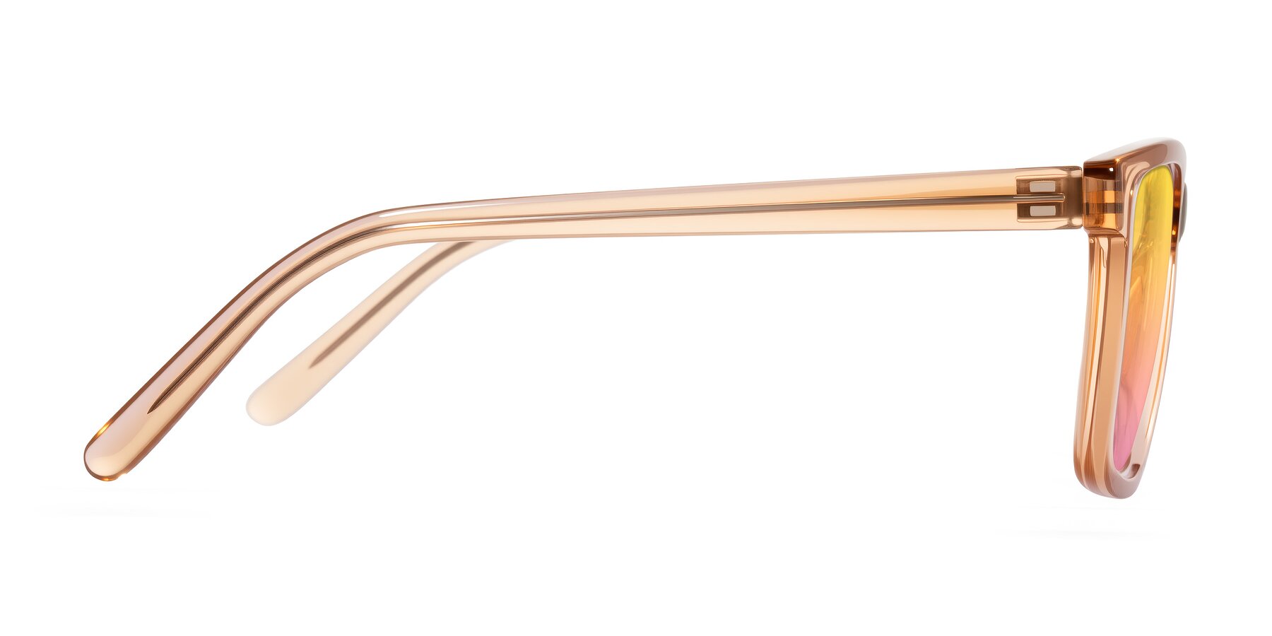 Side of Sheldon in Amber with Yellow / Pink Gradient Lenses