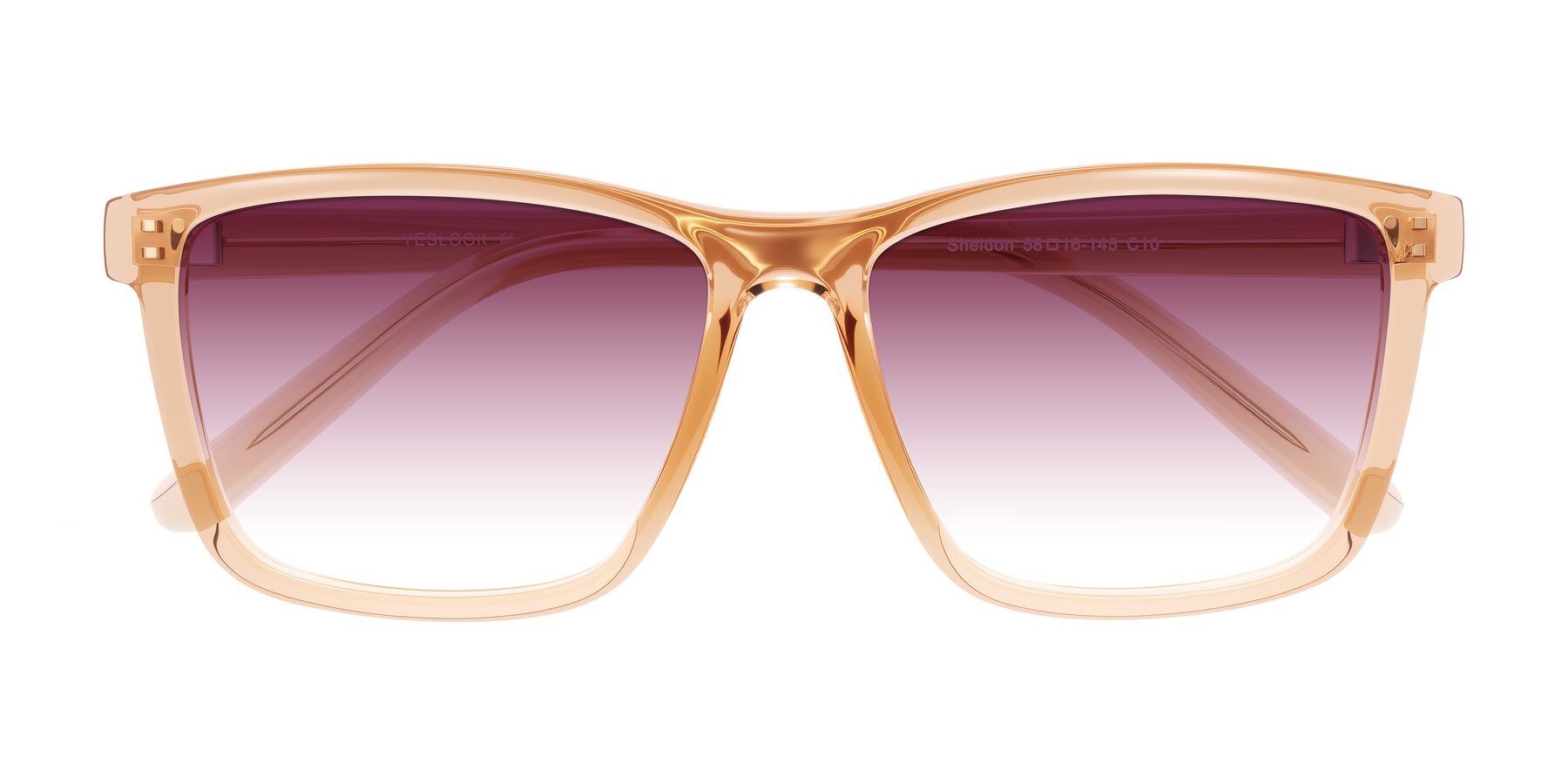Folded Front of Sheldon in Amber with Wine Gradient Lenses