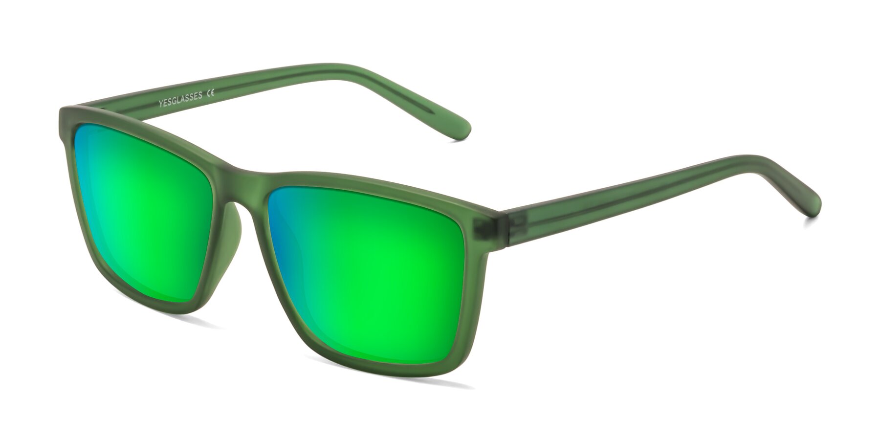 Angle of Sheldon in Green with Green Mirrored Lenses