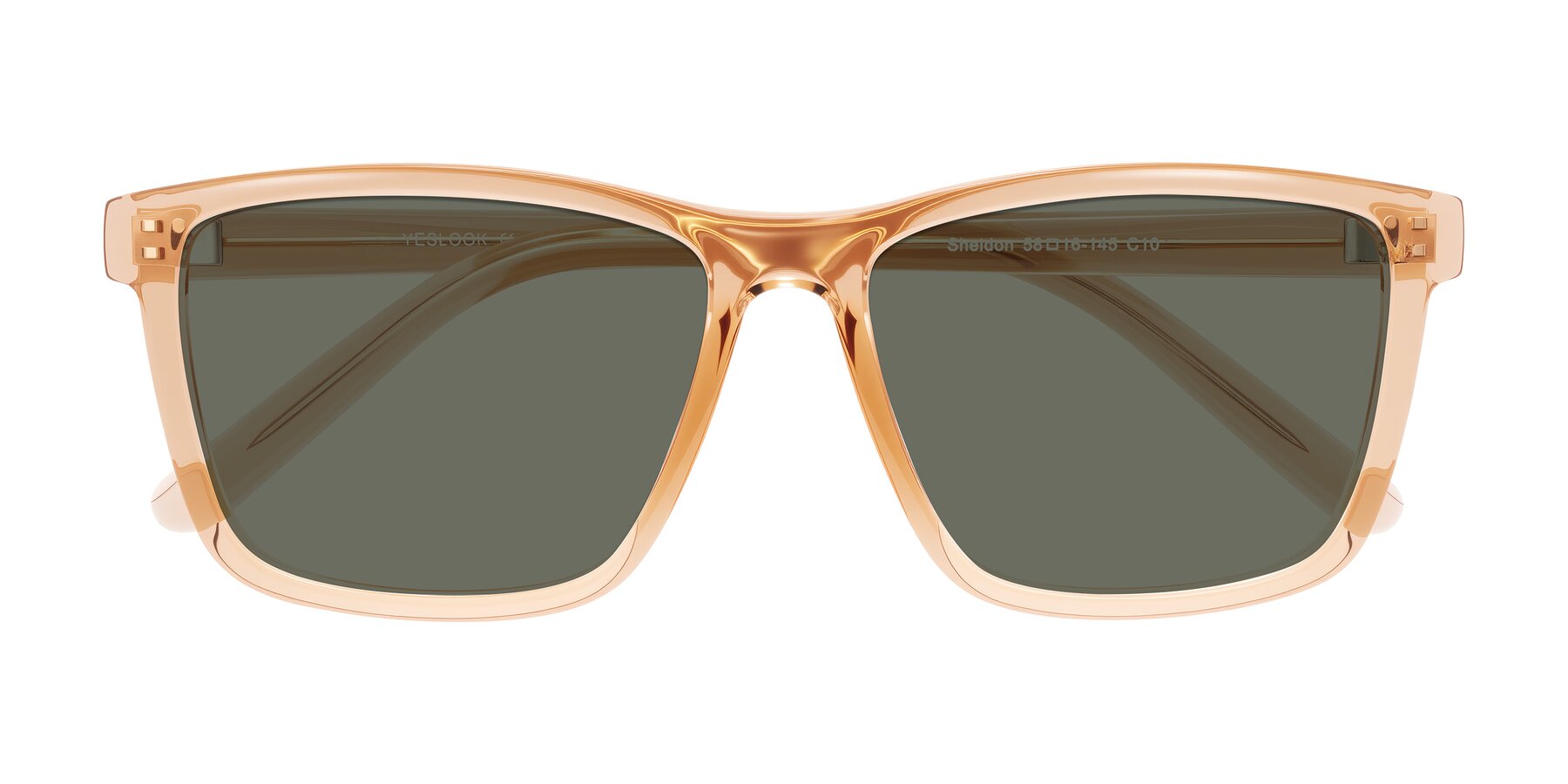 Folded Front of Sheldon in Amber with Gray Polarized Lenses