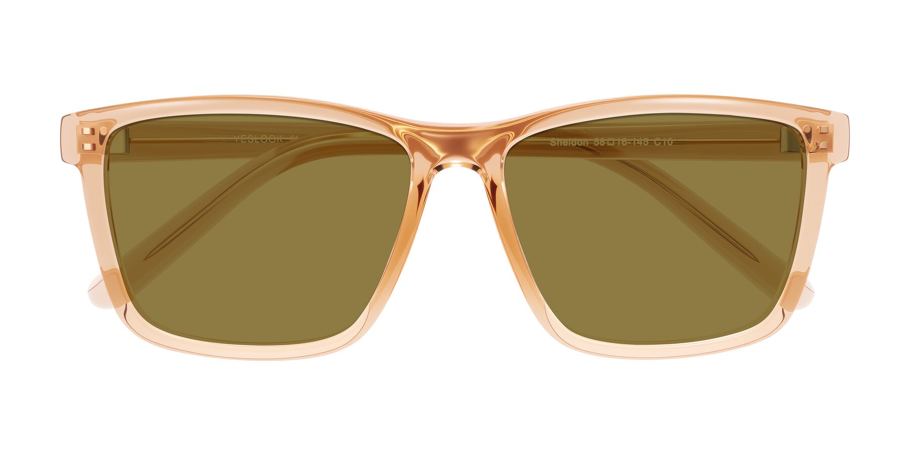 Folded Front of Sheldon in Amber with Brown Polarized Lenses