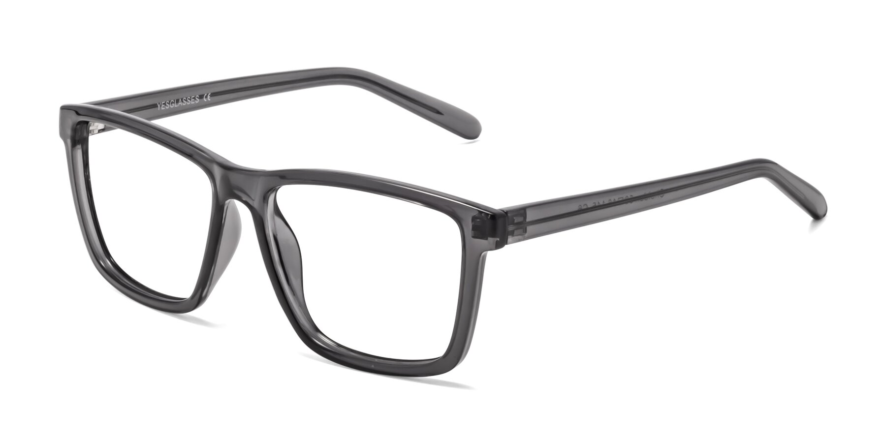 Angle of Sheldon in Transparent Gray with Clear Eyeglass Lenses