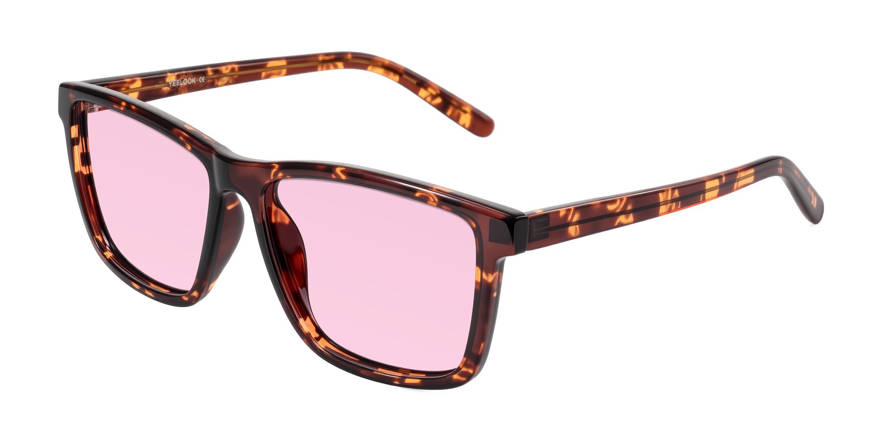 Angle of Sheldon in Tortoise with Light Pink Tinted Lenses