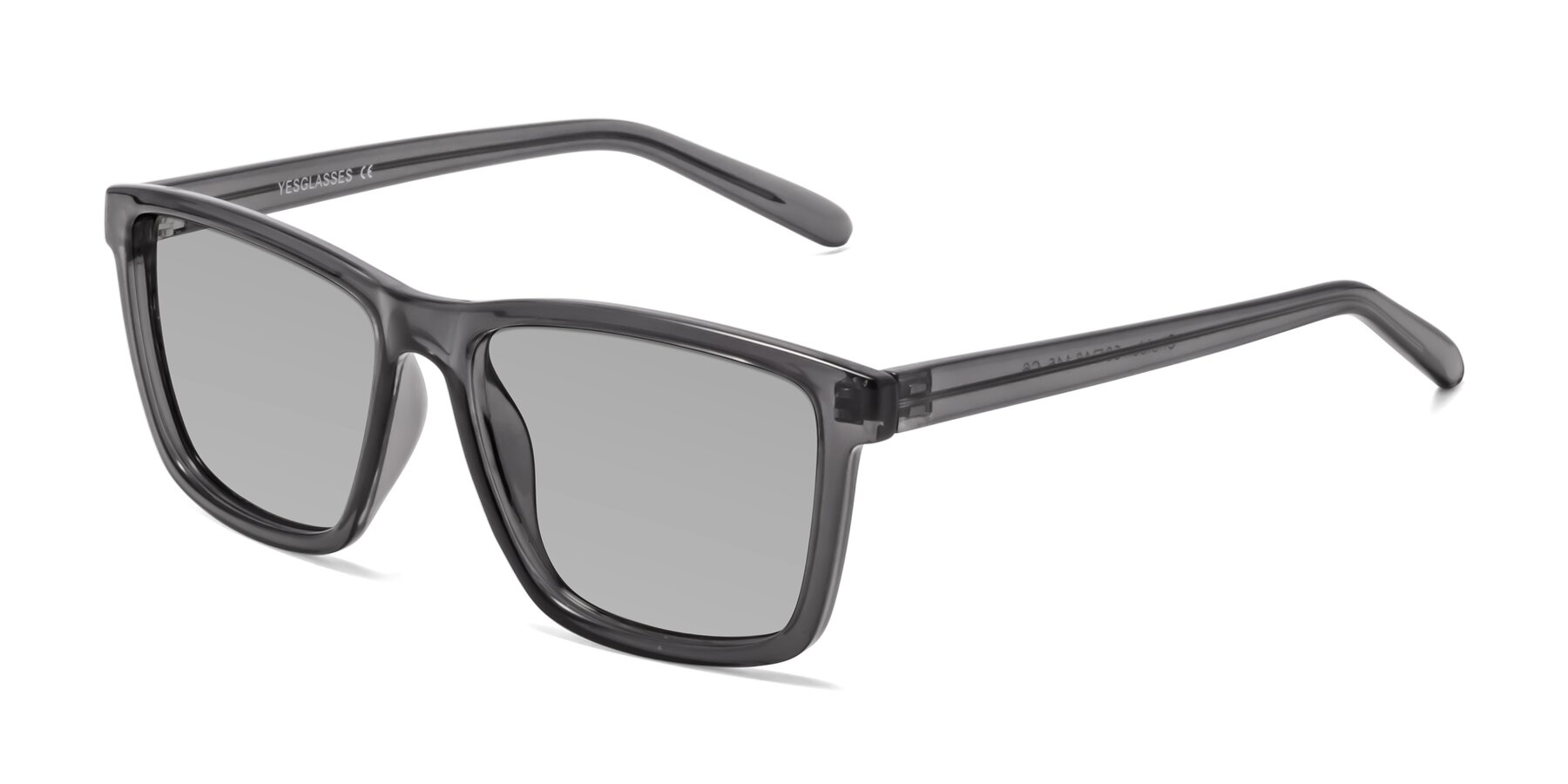 Angle of Sheldon in Transparent Gray with Light Gray Tinted Lenses