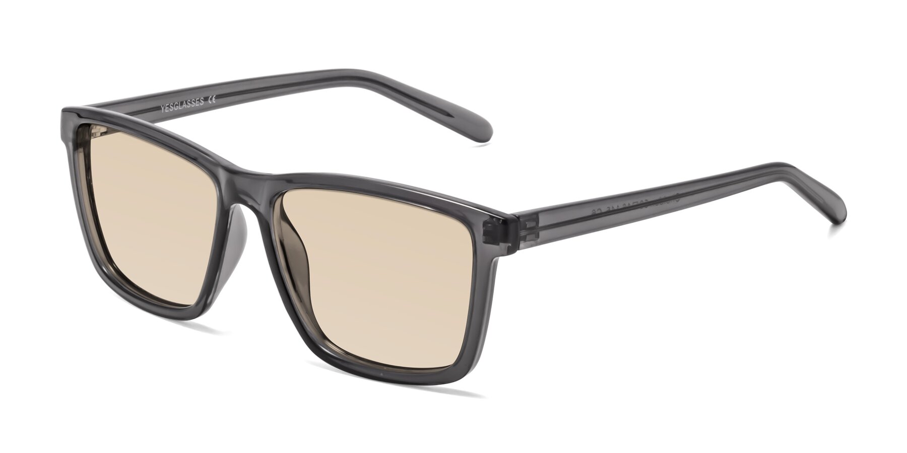Angle of Sheldon in Transparent Gray with Light Brown Tinted Lenses