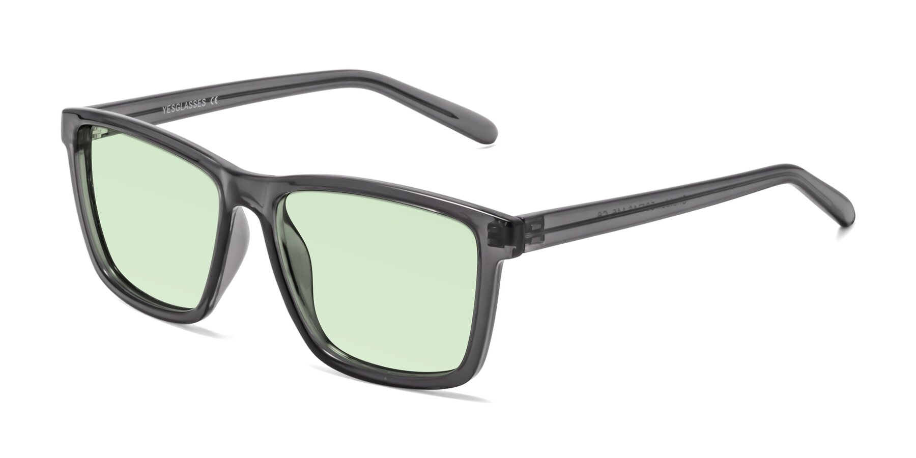 Angle of Sheldon in Transparent Gray with Light Green Tinted Lenses