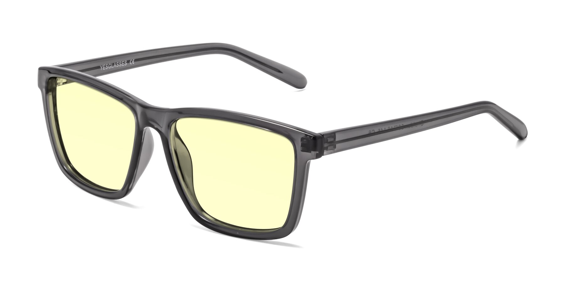 Angle of Sheldon in Transparent Gray with Light Yellow Tinted Lenses