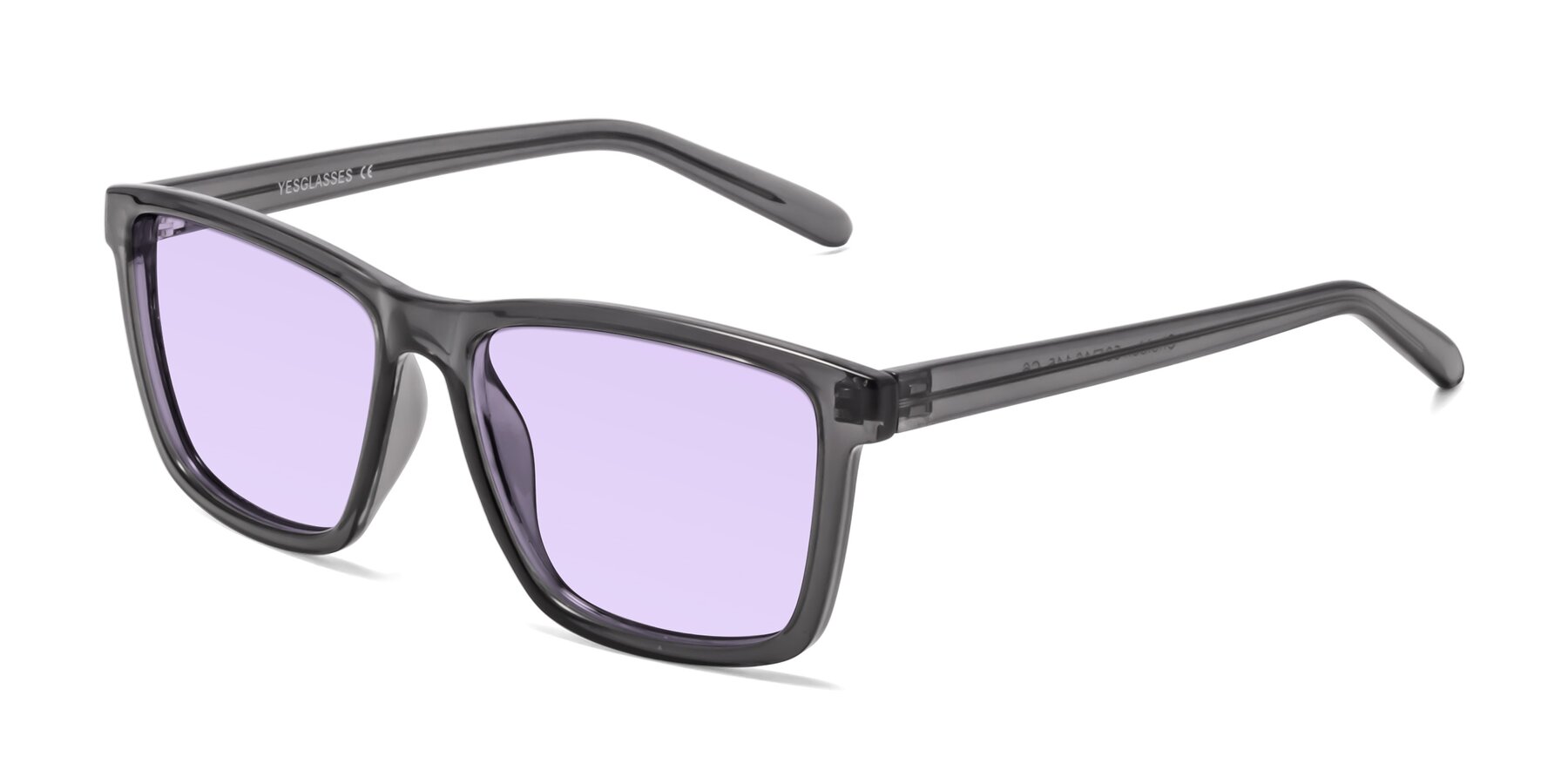 Angle of Sheldon in Transparent Gray with Light Purple Tinted Lenses