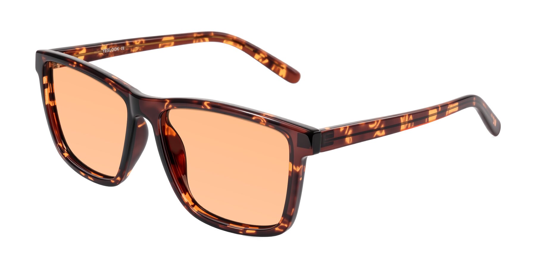 Angle of Sheldon in Tortoise with Light Orange Tinted Lenses