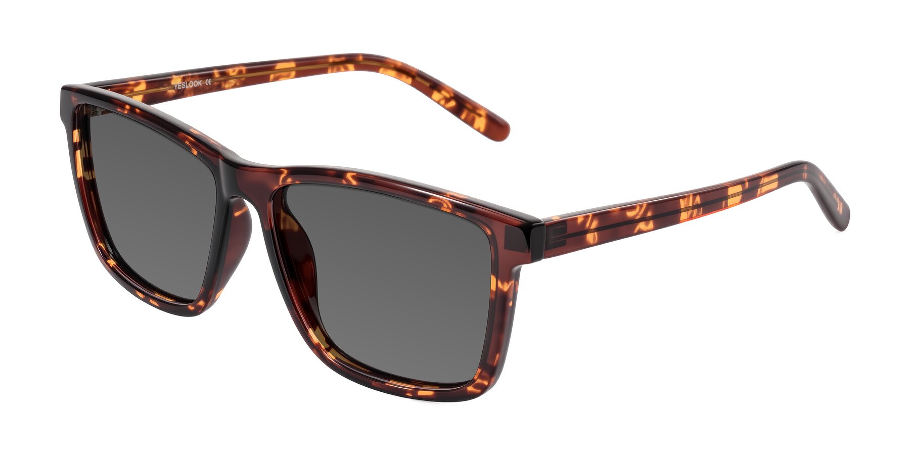 Angle of Sheldon in Tortoise with Medium Gray Tinted Lenses