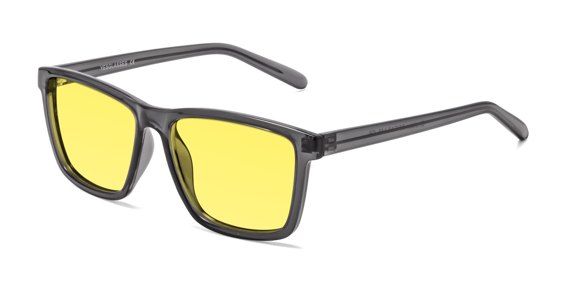 Angle of Sheldon in Transparent Gray with Medium Yellow Tinted Lenses