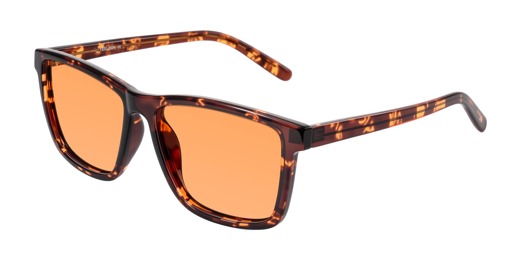 Angle of Sheldon in Tortoise with Medium Orange Tinted Lenses