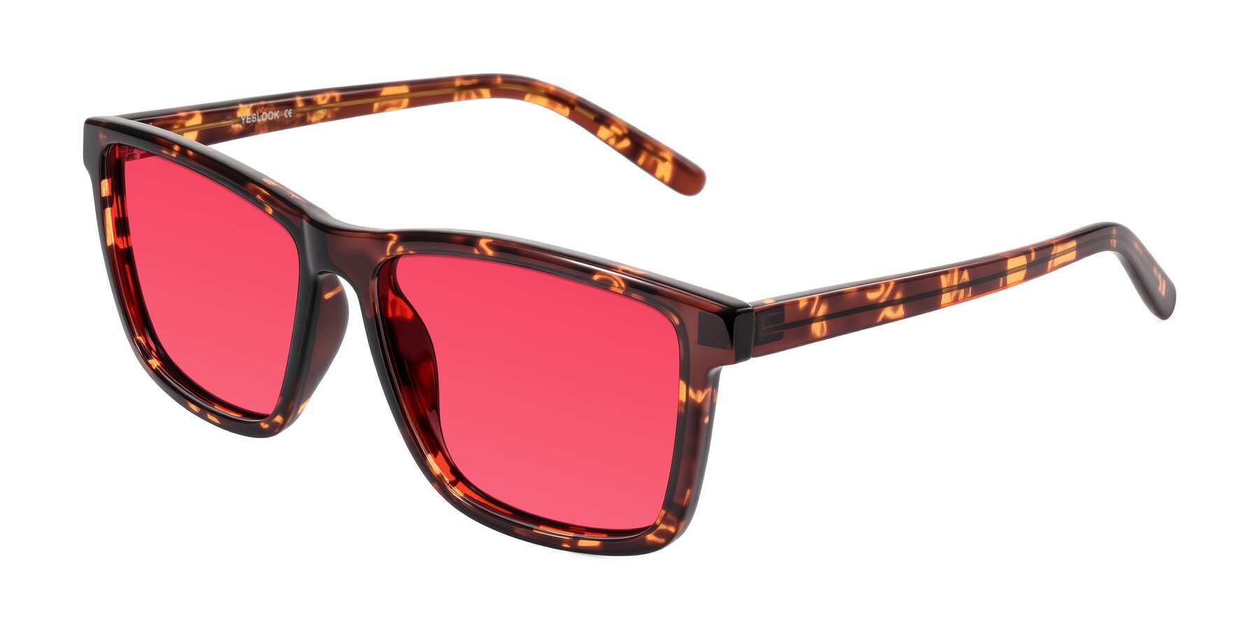 Angle of Sheldon in Tortoise with Red Tinted Lenses
