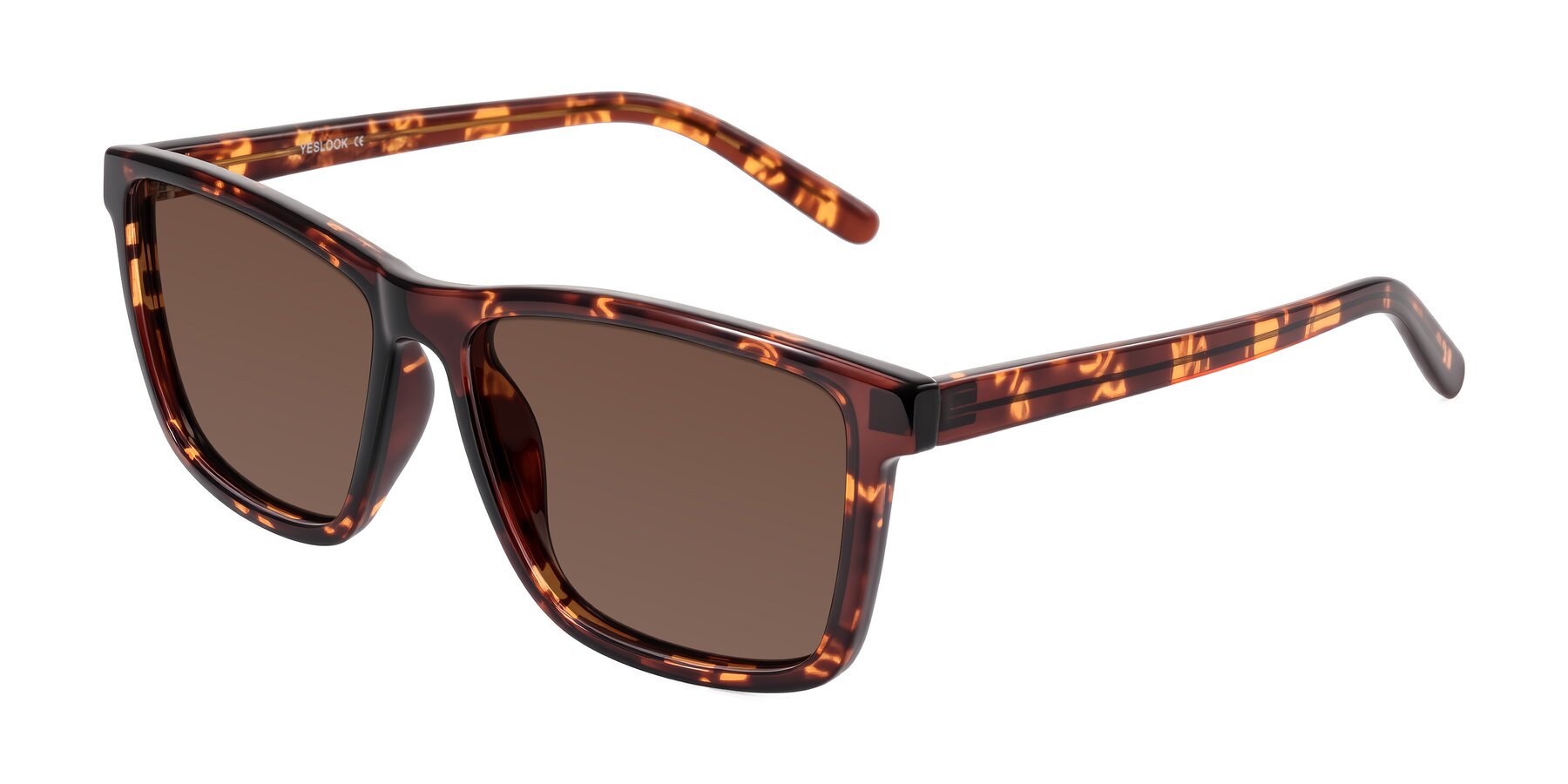 Angle of Sheldon in Tortoise with Brown Tinted Lenses