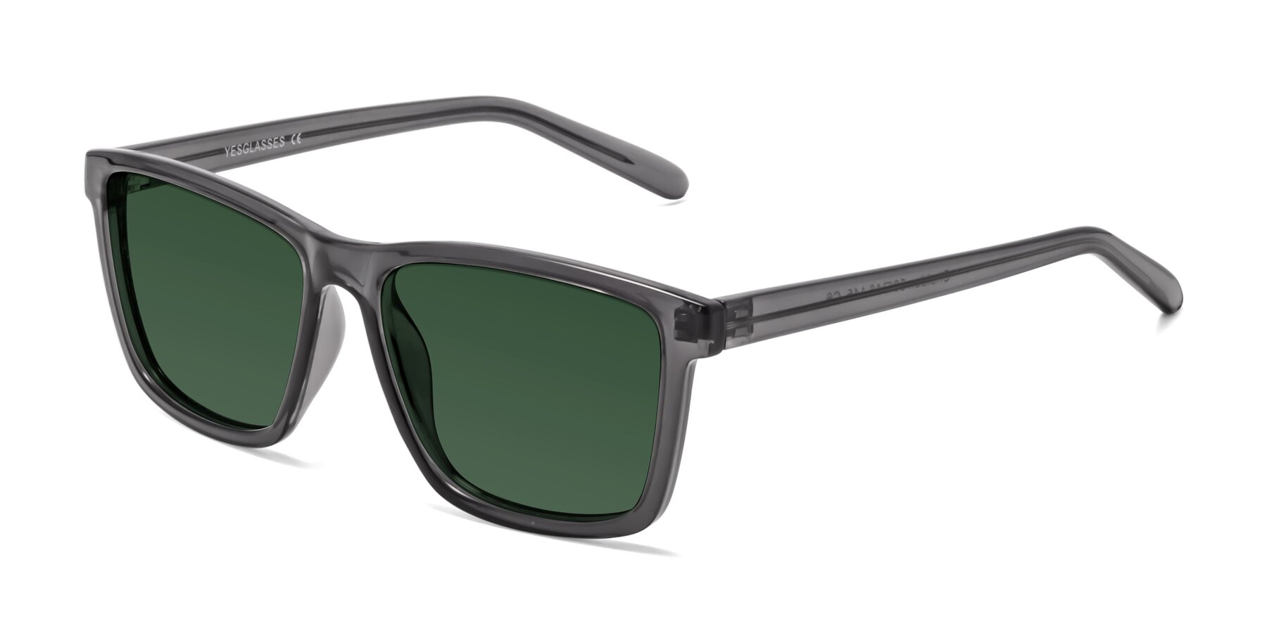 Angle of Sheldon in Transparent Gray with Green Tinted Lenses