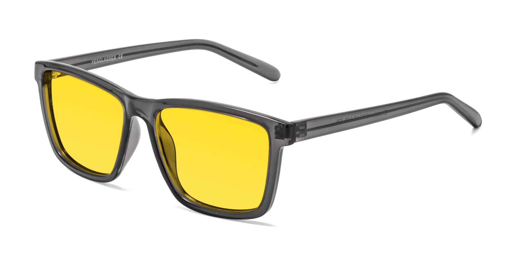 Angle of Sheldon in Transparent Gray with Yellow Tinted Lenses