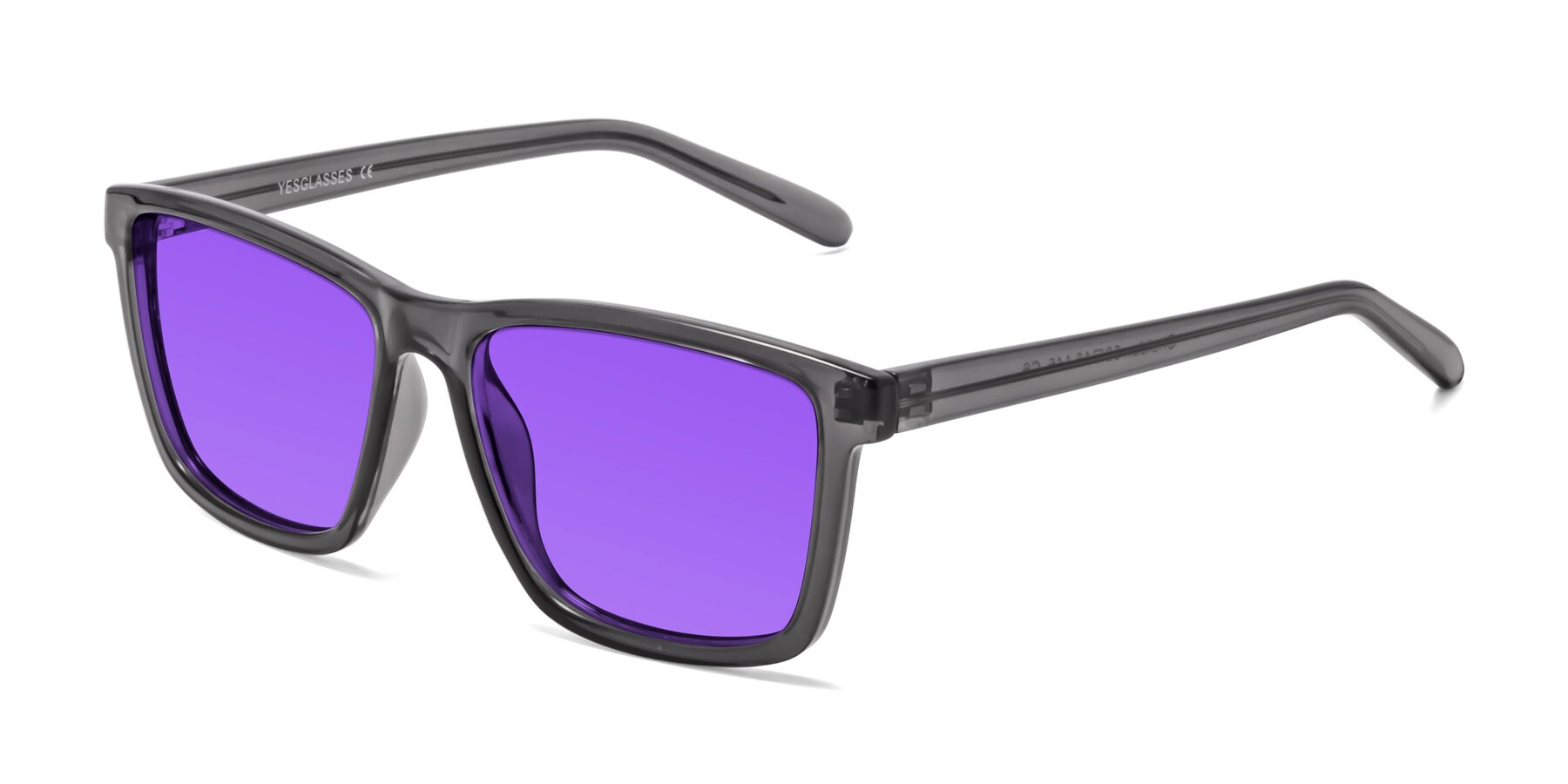 Angle of Sheldon in Transparent Gray with Purple Tinted Lenses