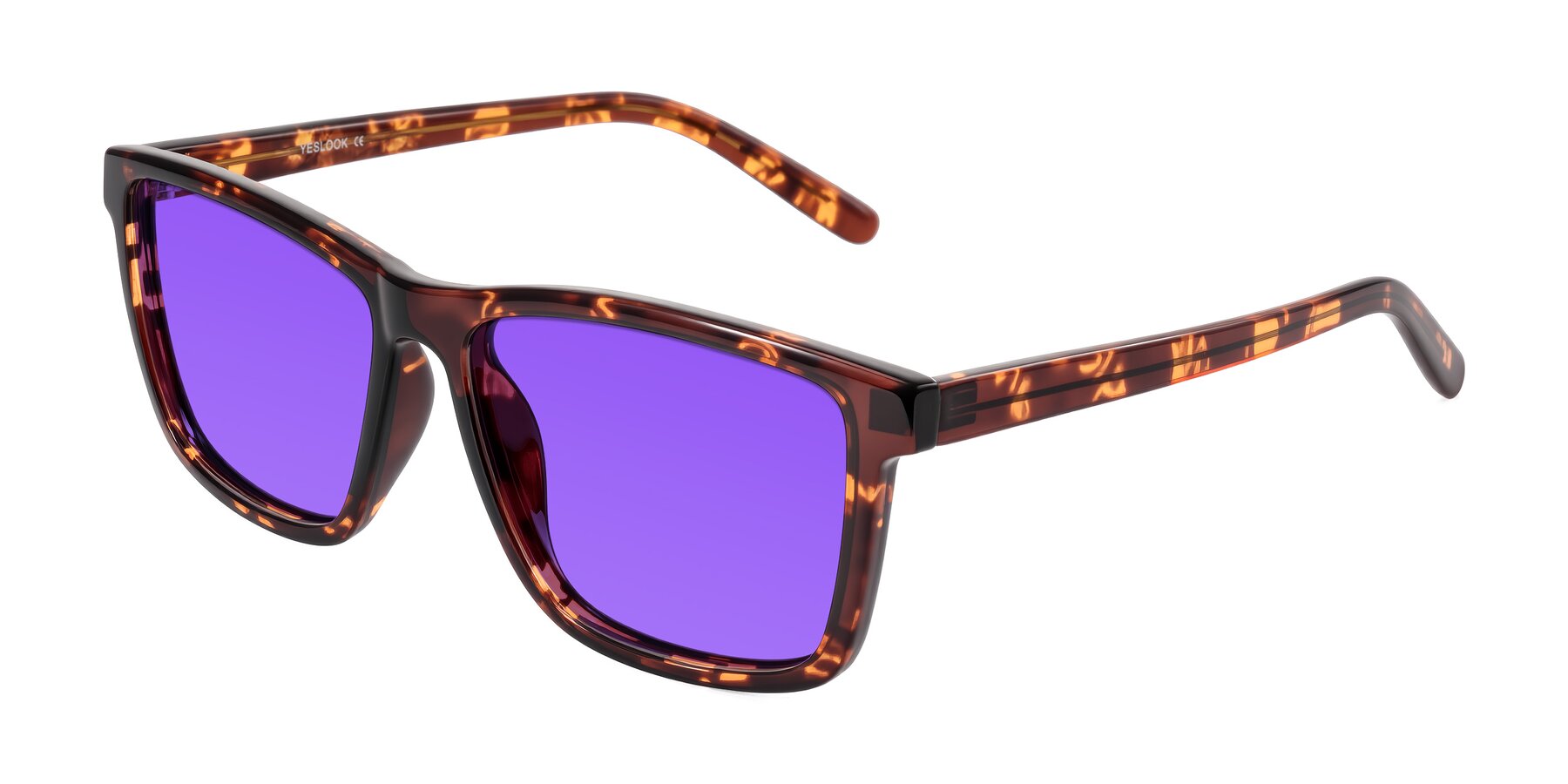 Angle of Sheldon in Tortoise with Purple Tinted Lenses