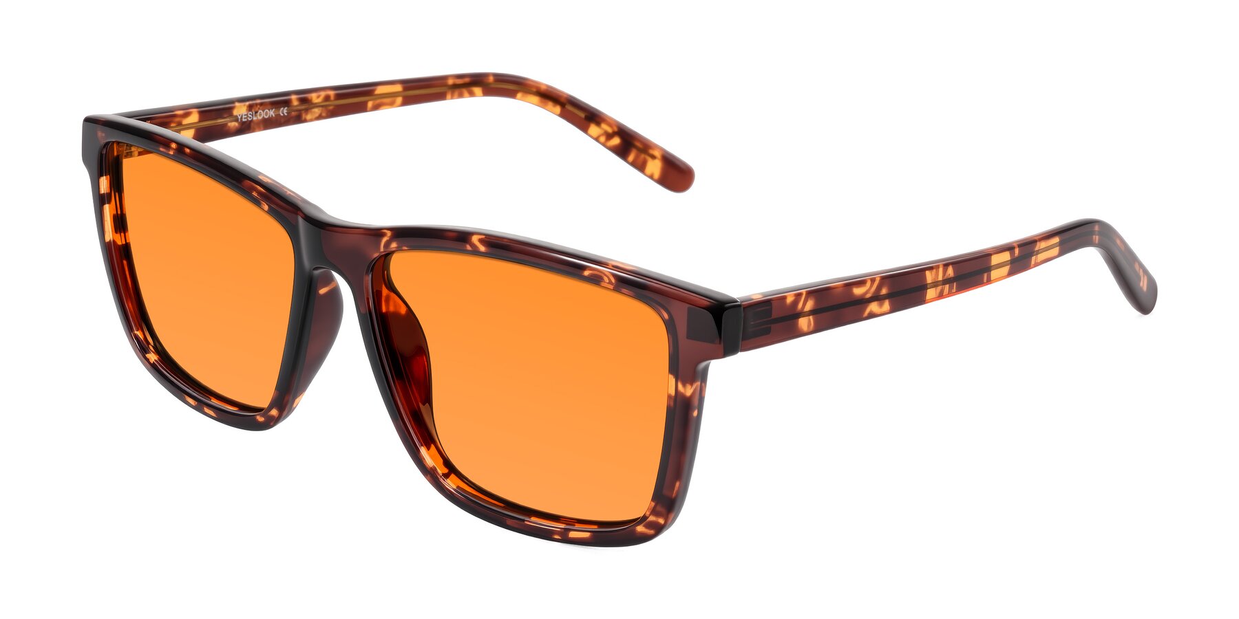 Angle of Sheldon in Tortoise with Orange Tinted Lenses