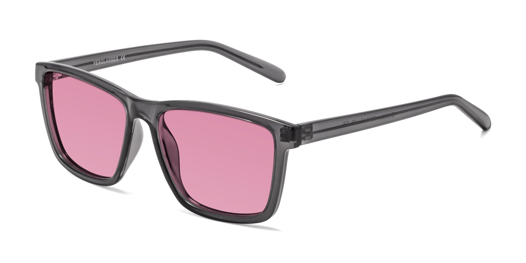 Angle of Sheldon in Transparent Gray with Medium Wine Tinted Lenses