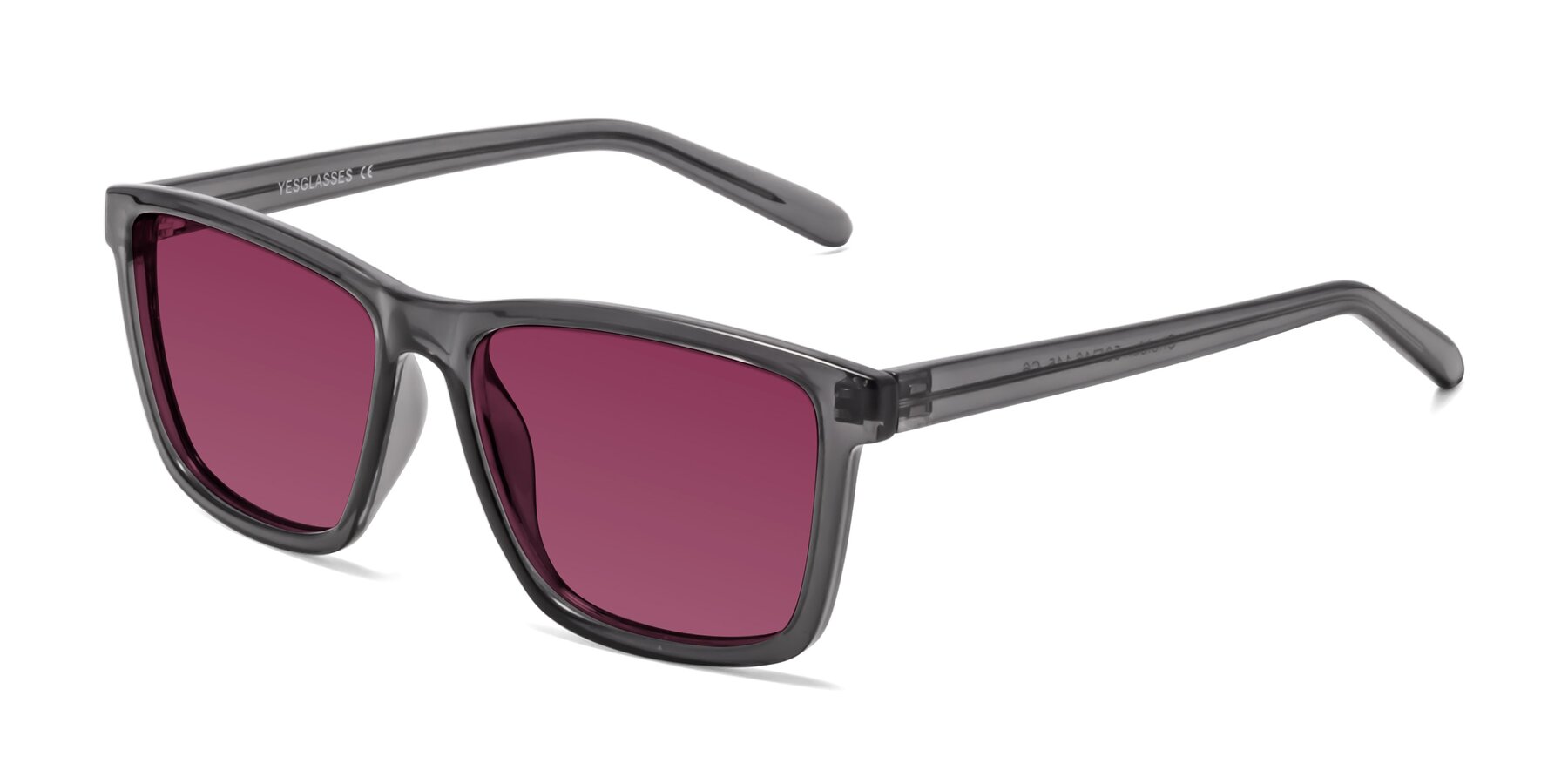 Angle of Sheldon in Transparent Gray with Wine Tinted Lenses