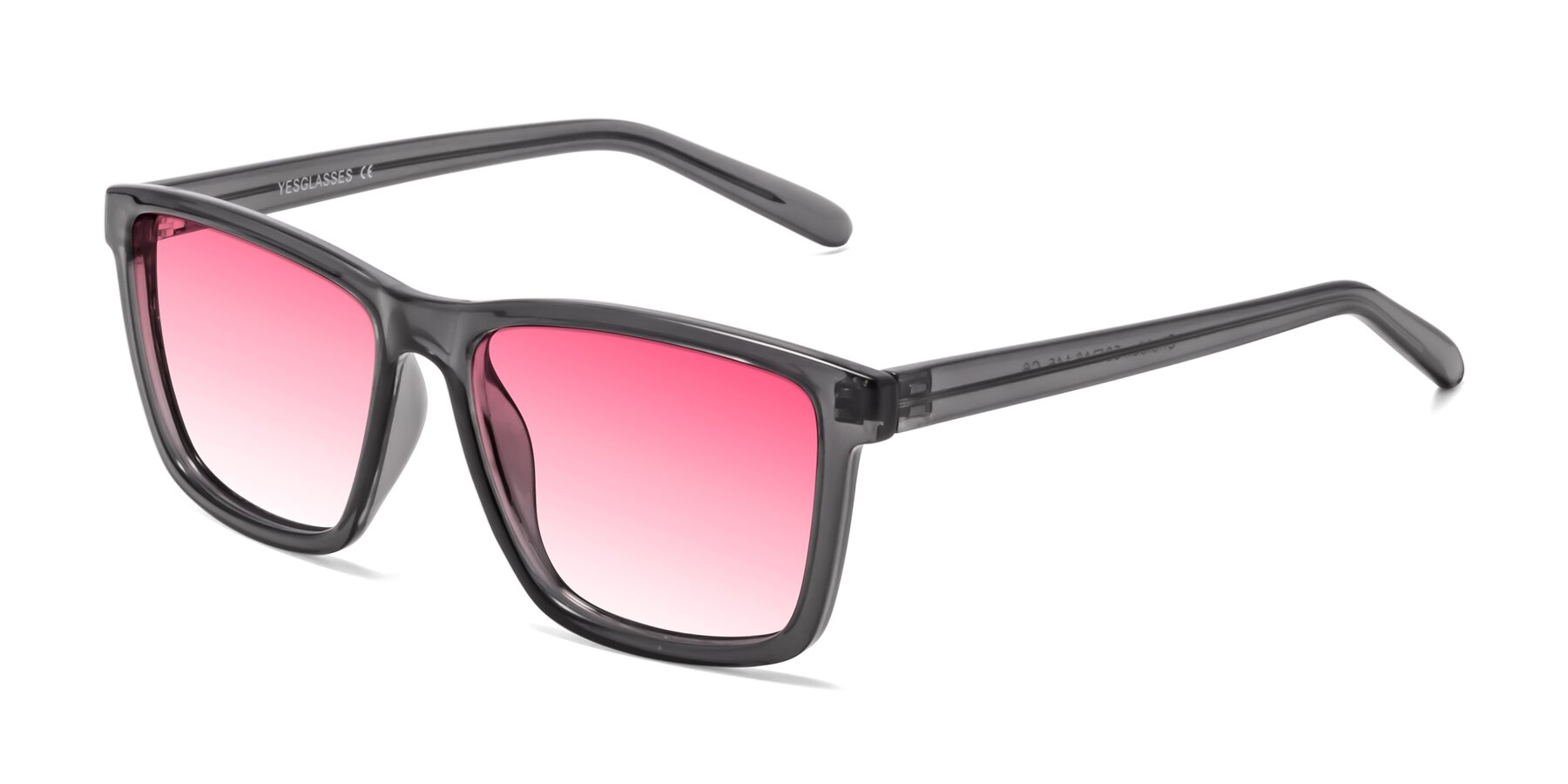 Angle of Sheldon in Transparent Gray with Pink Gradient Lenses
