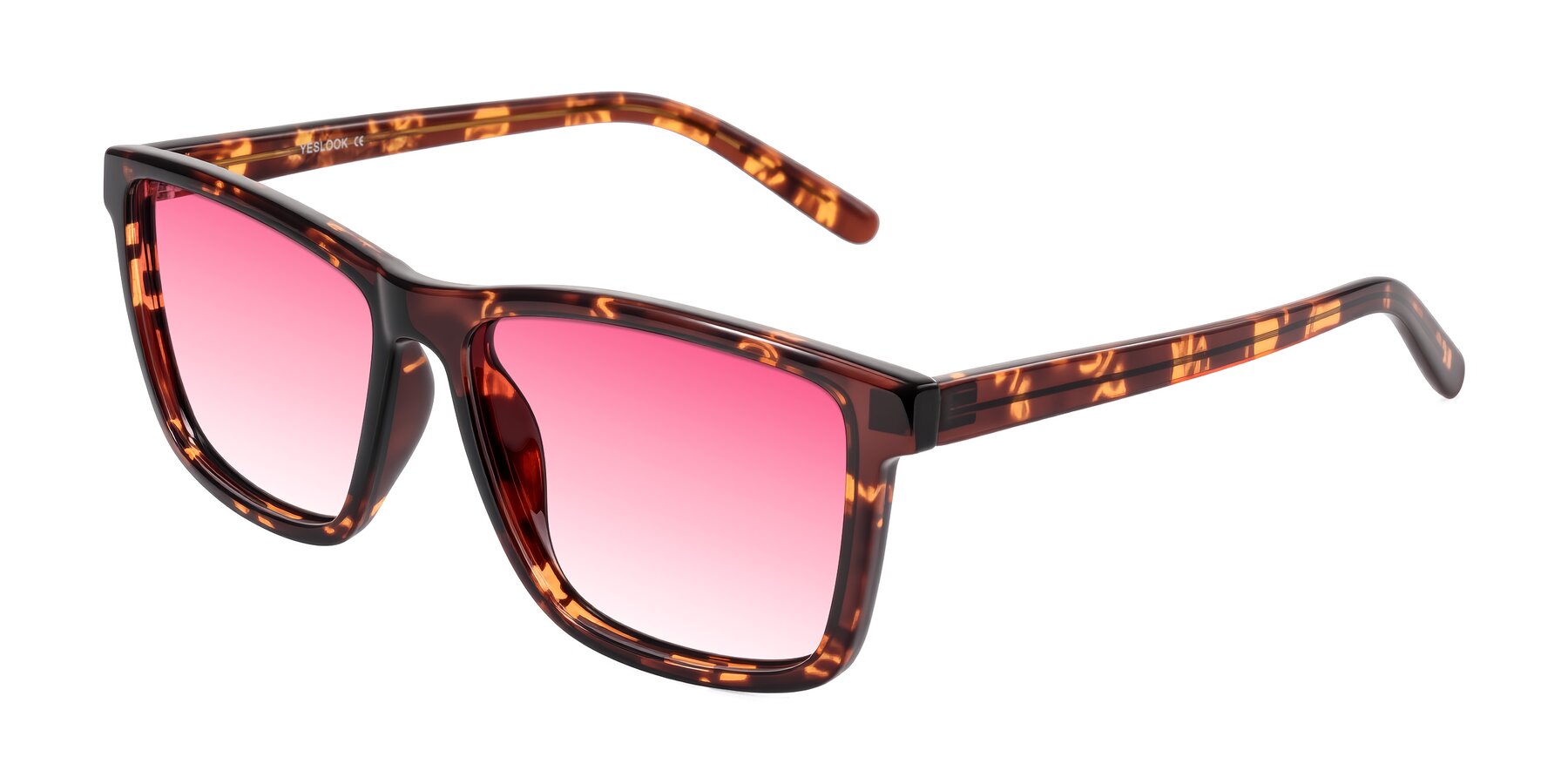 Angle of Sheldon in Tortoise with Pink Gradient Lenses