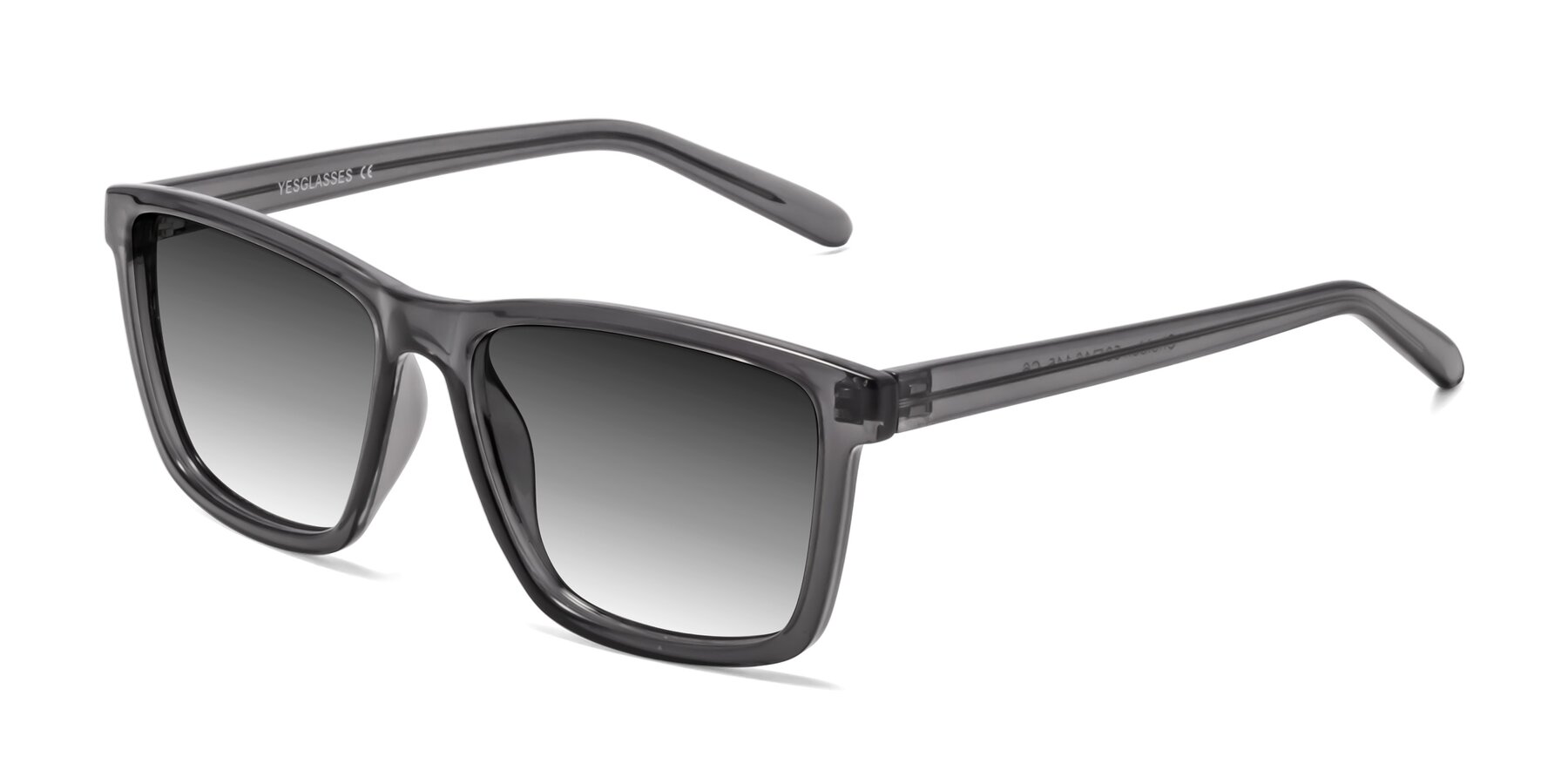Angle of Sheldon in Transparent Gray with Gray Gradient Lenses