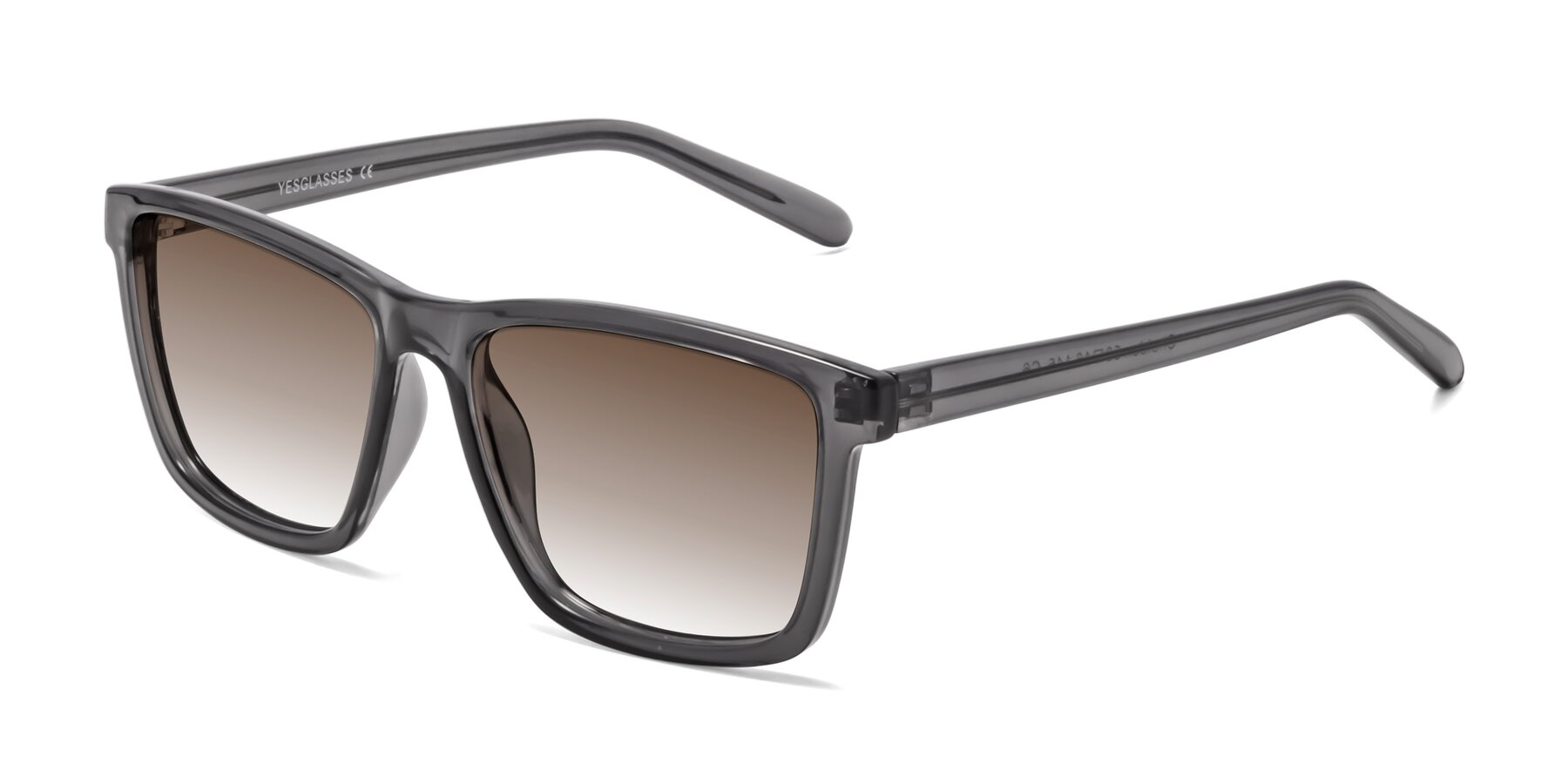Angle of Sheldon in Transparent Gray with Brown Gradient Lenses