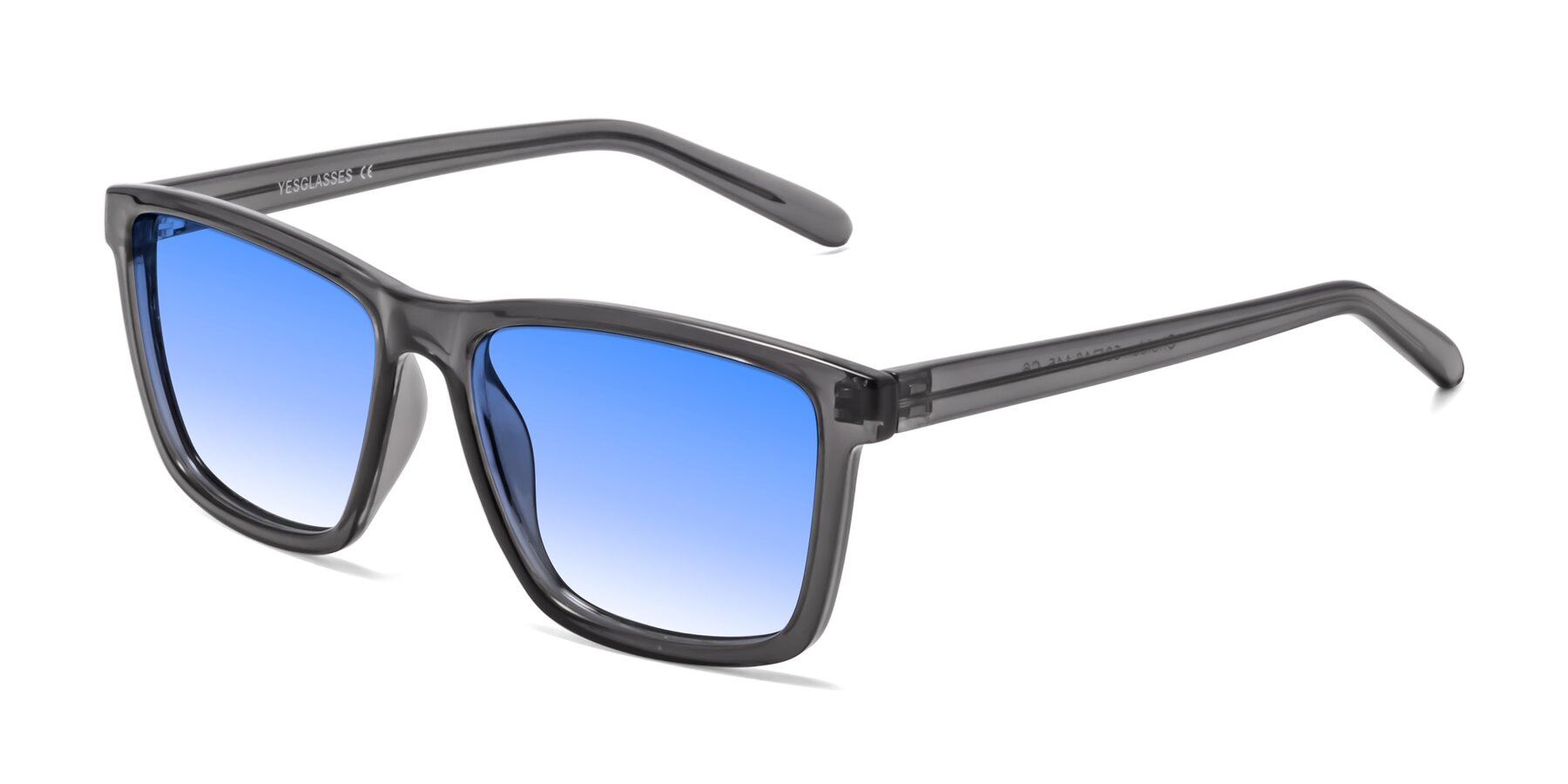Angle of Sheldon in Transparent Gray with Blue Gradient Lenses