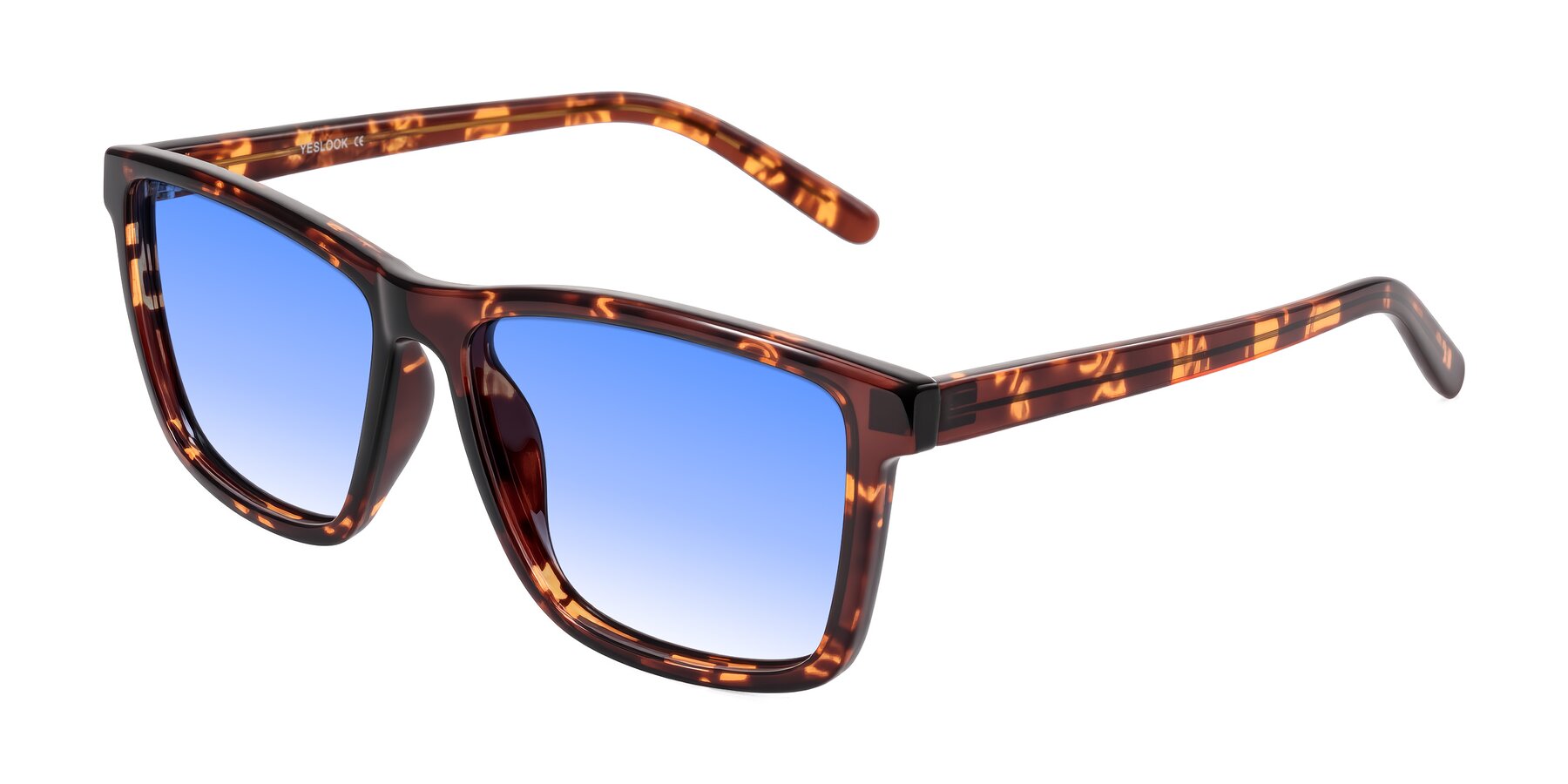 Angle of Sheldon in Tortoise with Blue Gradient Lenses