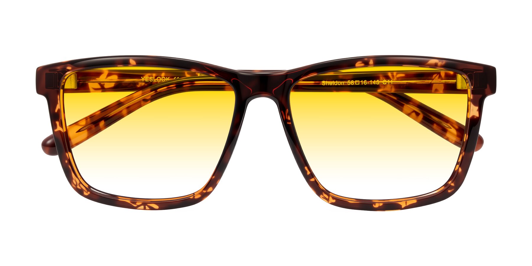 Folded Front of Sheldon in Tortoise with Yellow Gradient Lenses